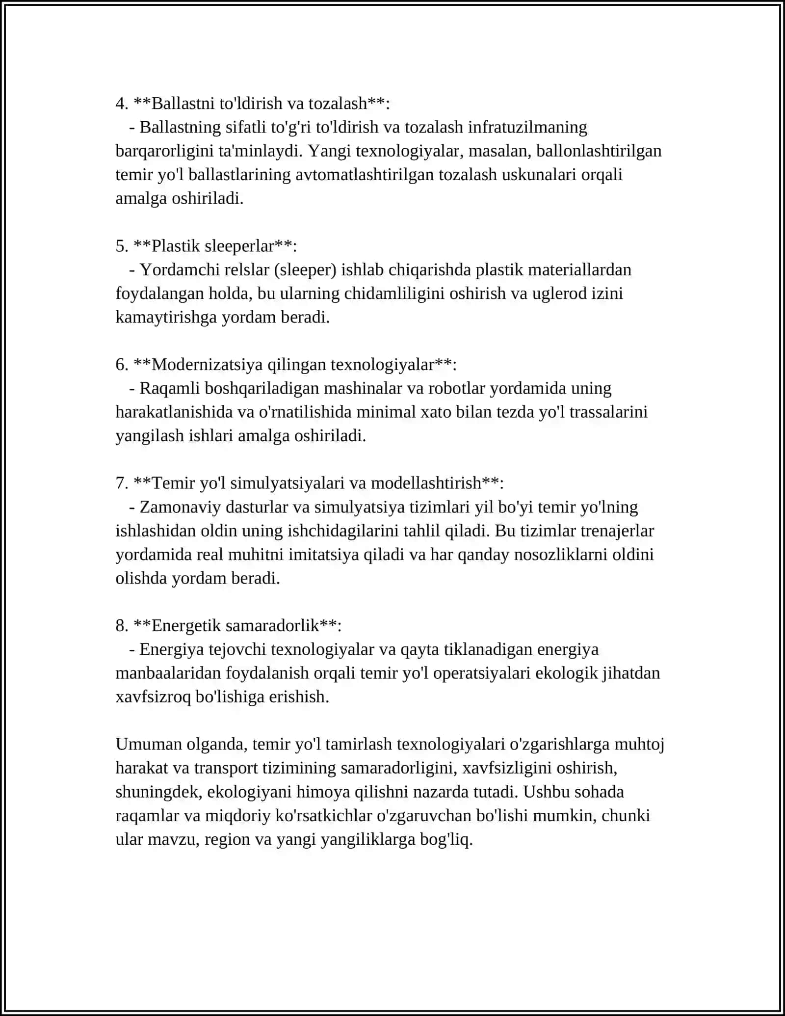 ZAMONAVIY TEMIR YOʻL TAMIRLASH MASHINALARI 6TA VAR 4