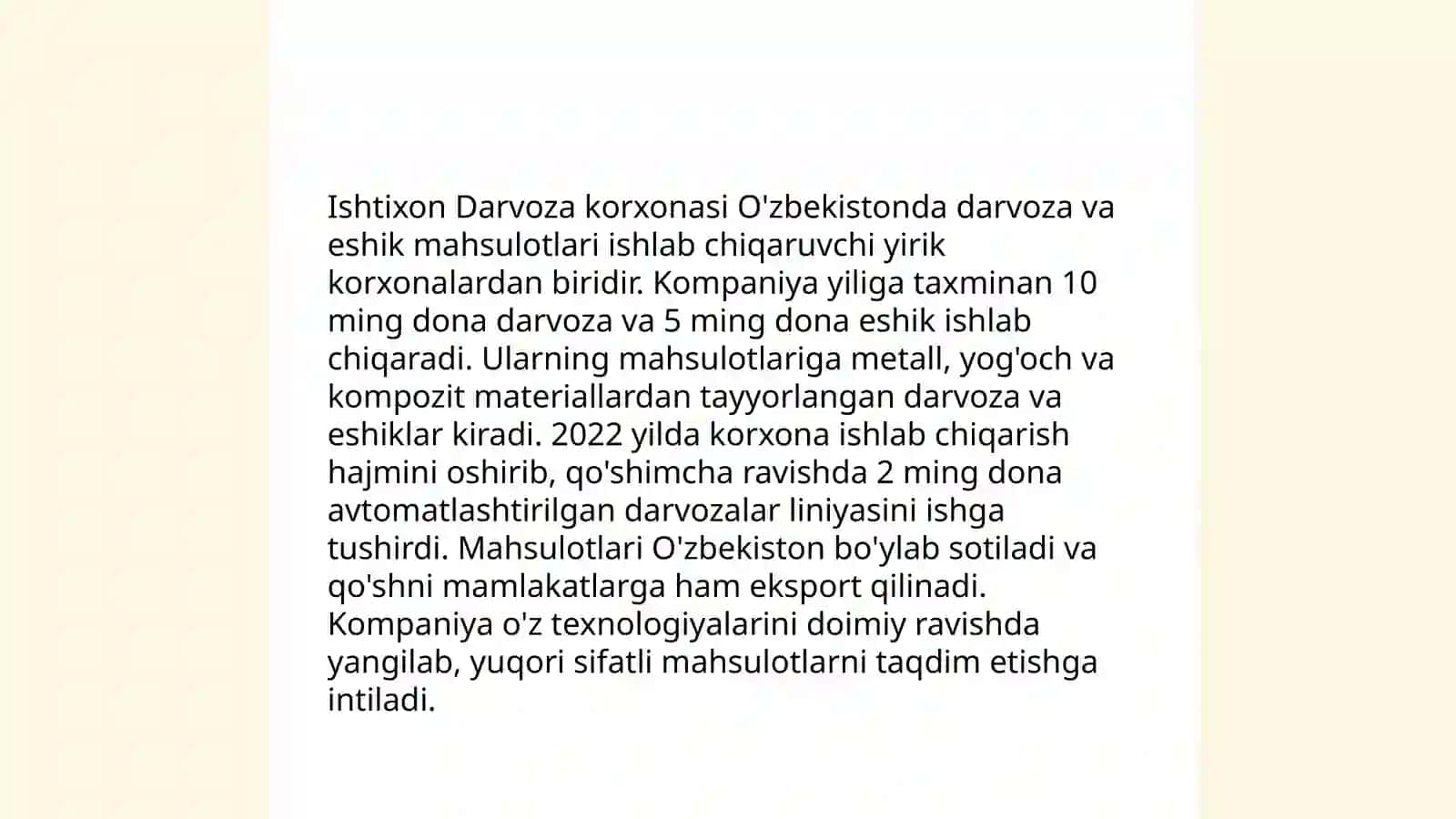 Ishtixon Darvoza korxona 4