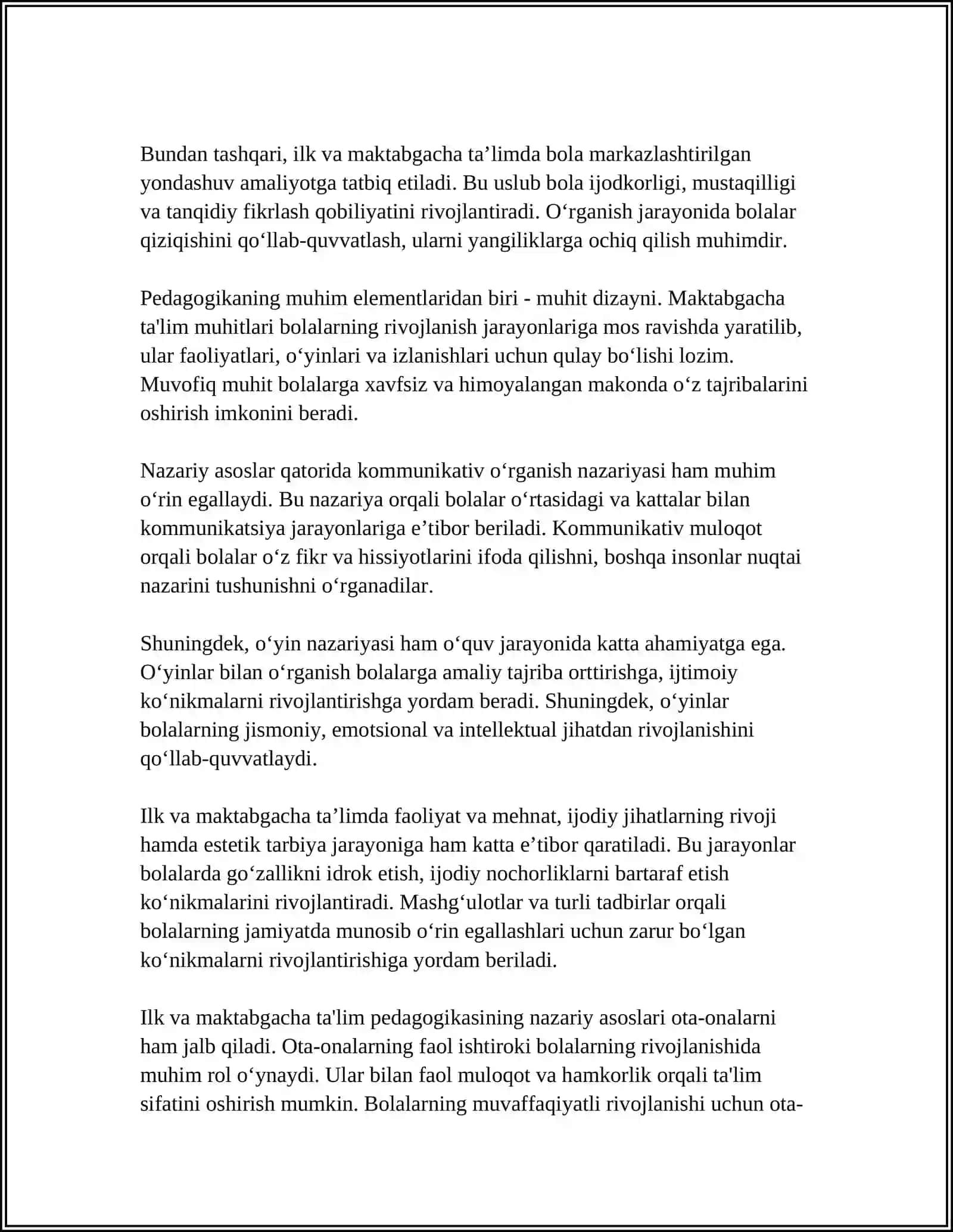 ILK VA MAKTABGACHA TAʼLIM PEDAGOGIKASI 4