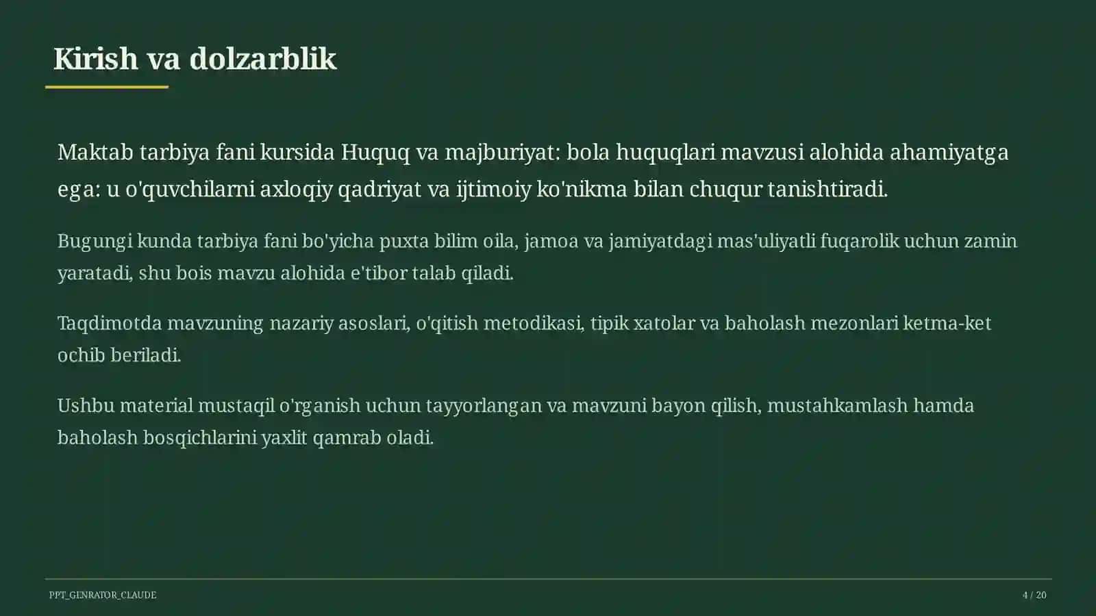 Huquq va majburiyat: bola huquqlari (8-sinf) 4