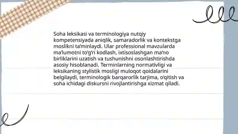 Sohaga oid nutqiy kompetensiyaning oʻziga xosligi 4