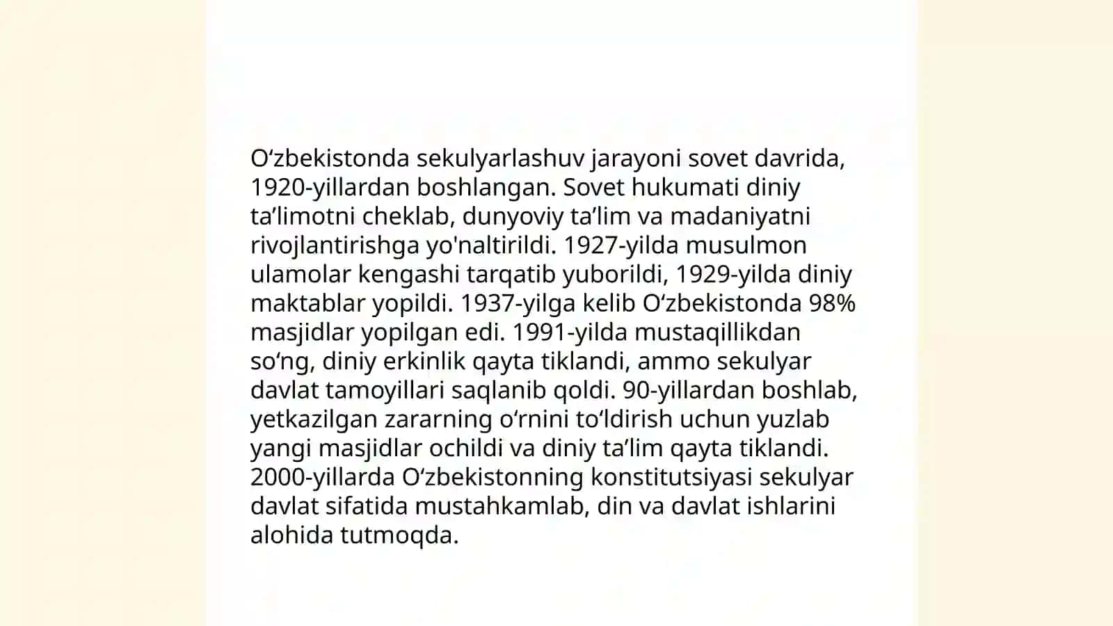 Sekulyarlashuv jarayoni va uning ta'rifi 4