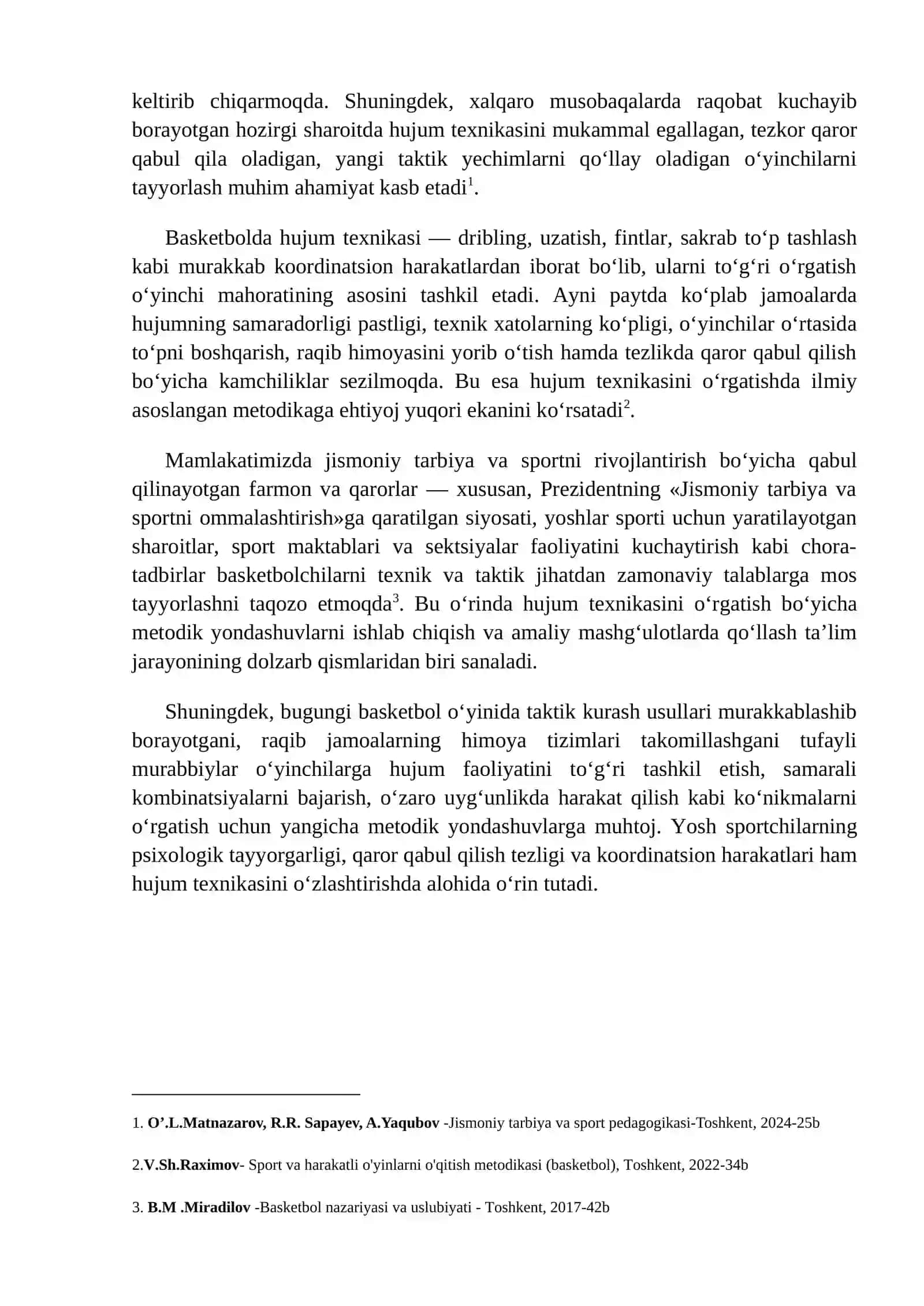 BASKETBOLDA O‘YINCHILARNI XUJUM TEXNIKASI USULLARI –NAZARIY METODIK JIHATDAN O‘RGANISH 4