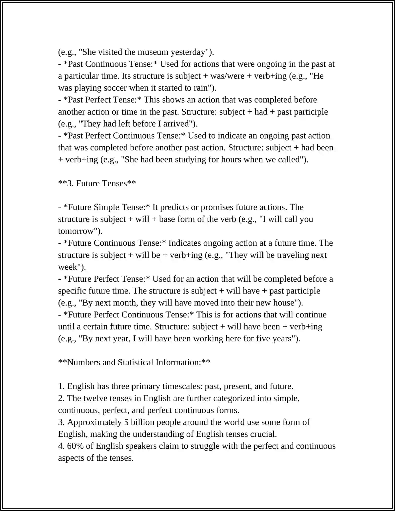 Tenses in English Grammar 4