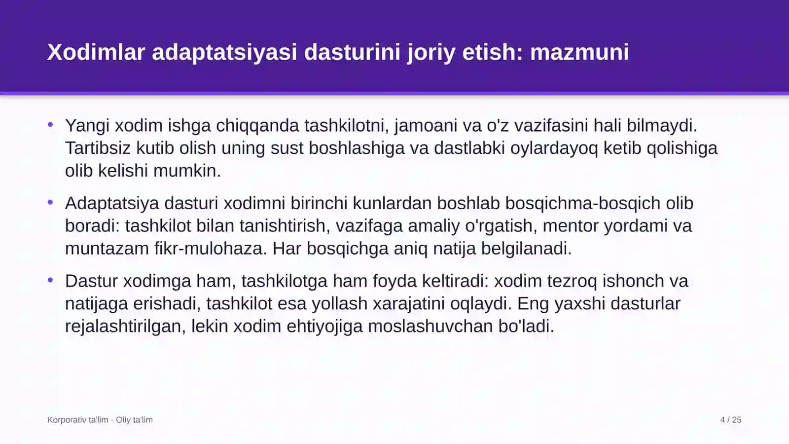 Keytering xizmatida xodimlar adaptatsiyasi dasturini joriy etish 4