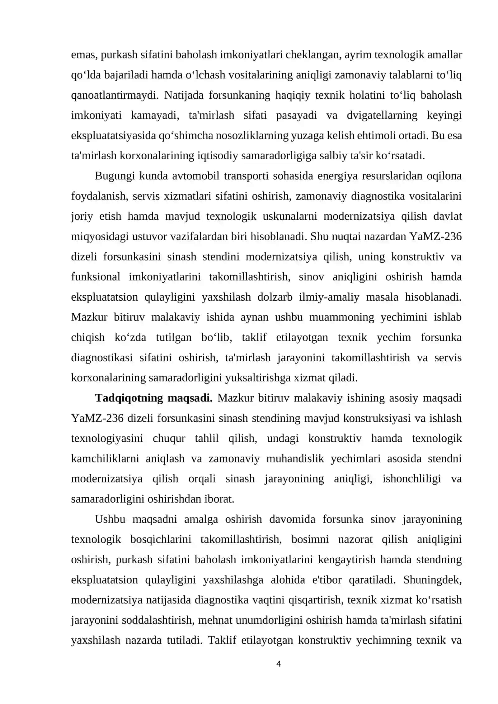 YaMZ-236 dizeli forsunkasini sinash stendini modernizatsiya qilish 4