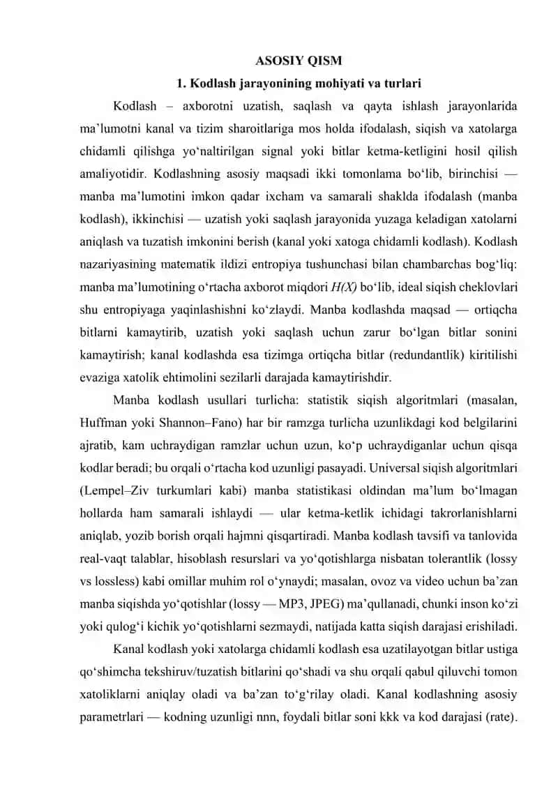 Kodlash va modulyatsiya orasidagi bog‘liqlik 4