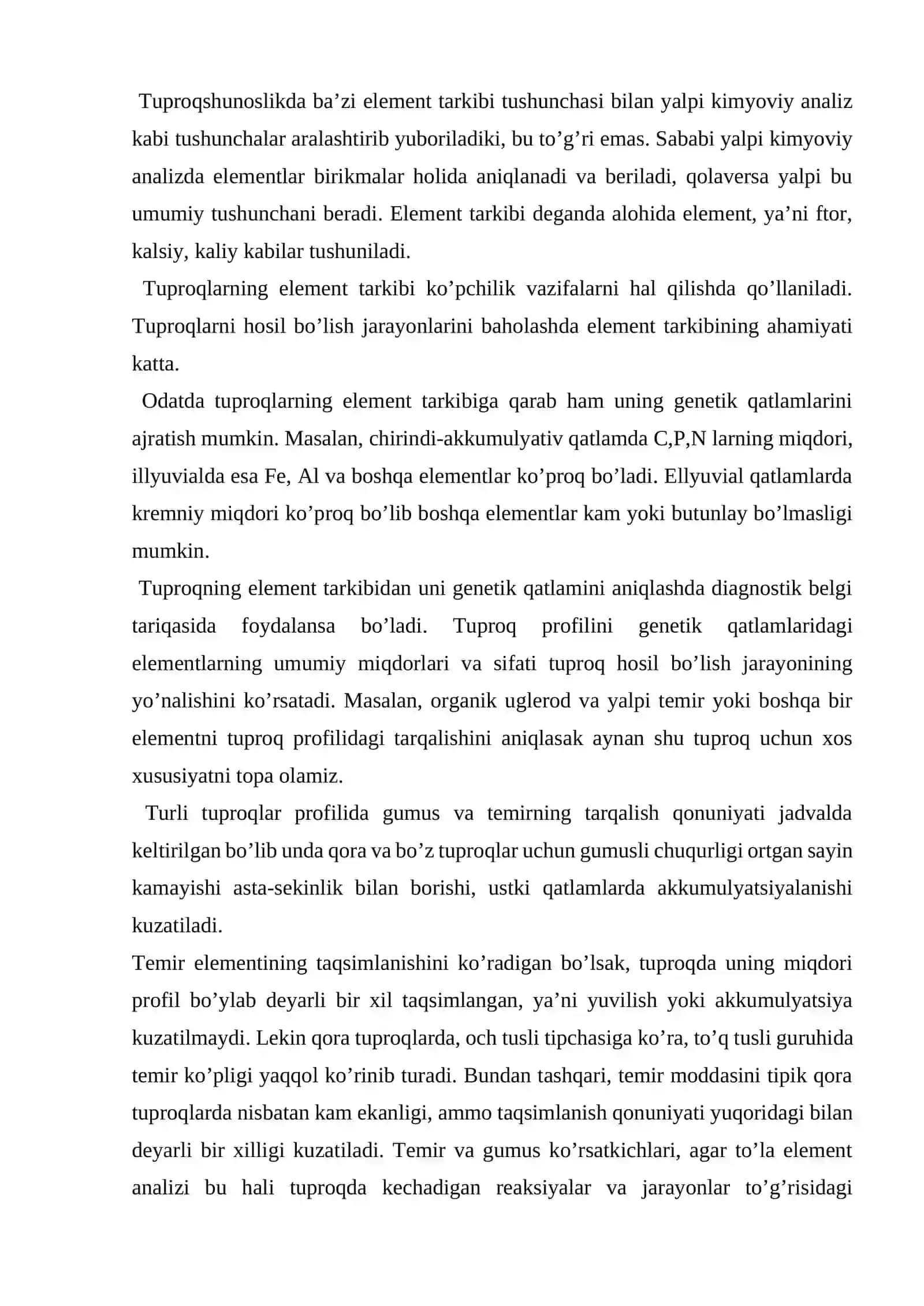 tuproq elementlarning kimyoviy tarkibi 4
