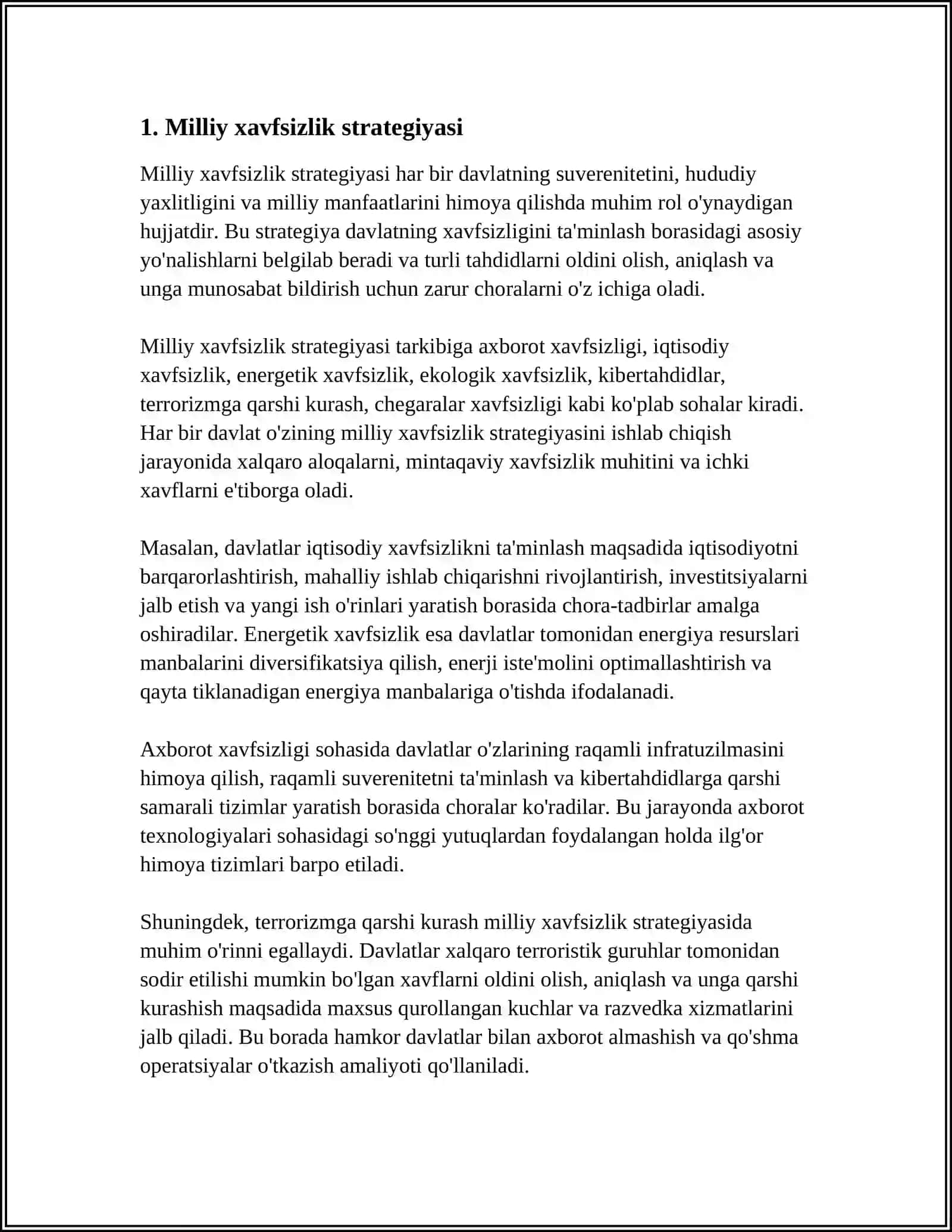 MILLIY XAVFSIZLIKNI TA'MINLASH BORASIDA AMALGA OSHIRILAYOTGAN ISHLAR 4
