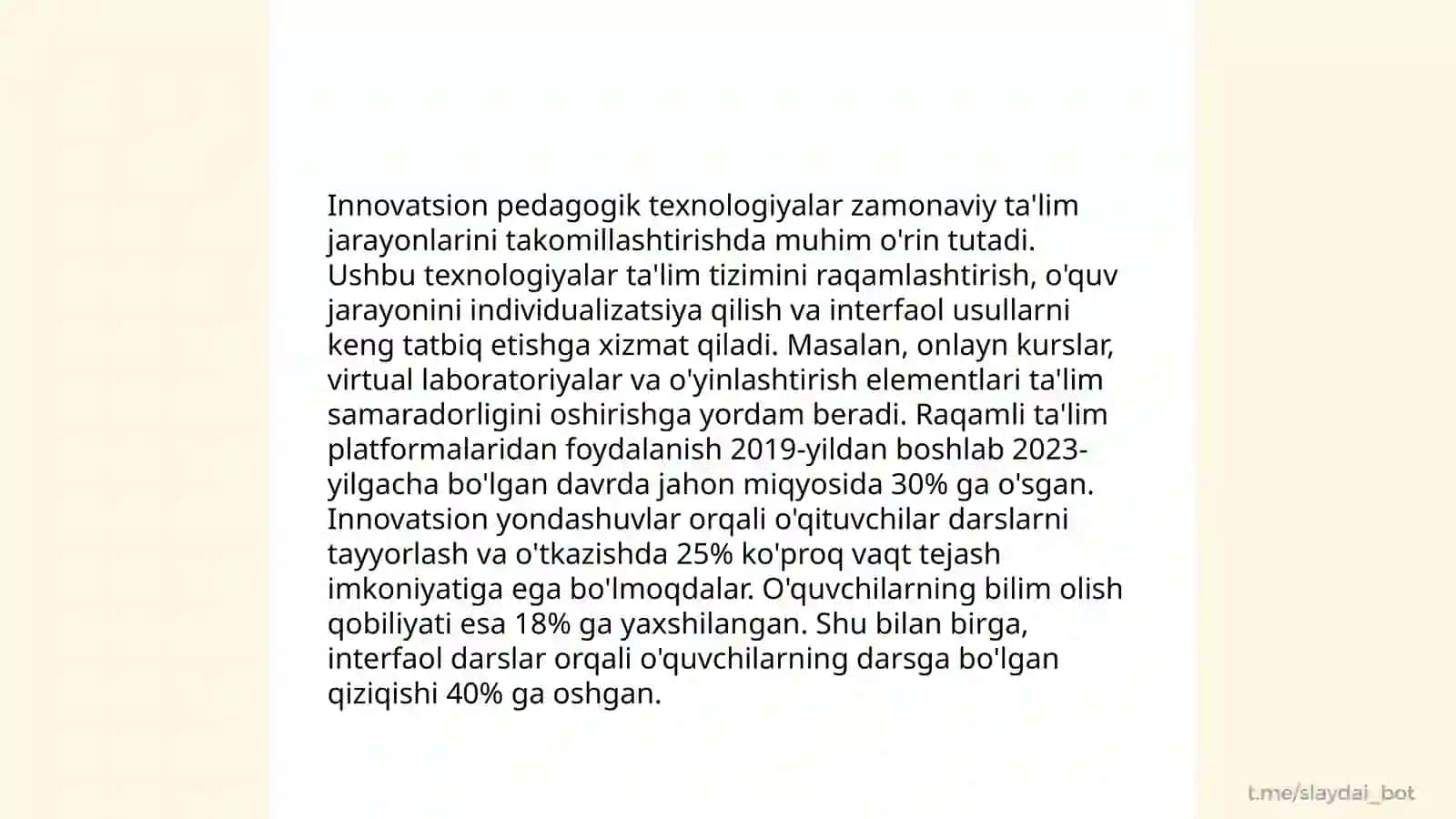 Metodika fanlarni oʻqitish nazariyasi va texnologiyasi 4