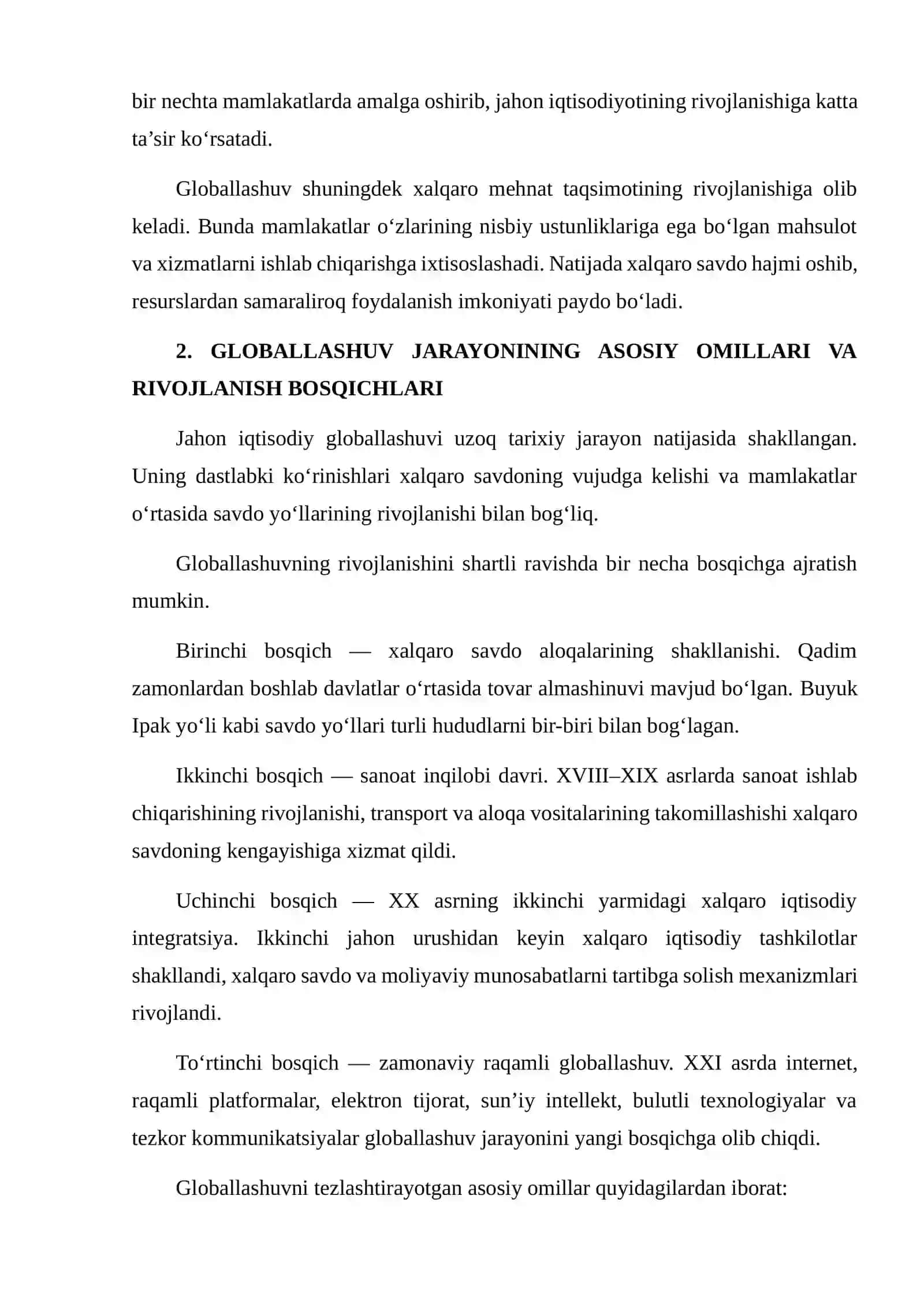 Jahon iqtisodiyotining globallashuv muammolari 4