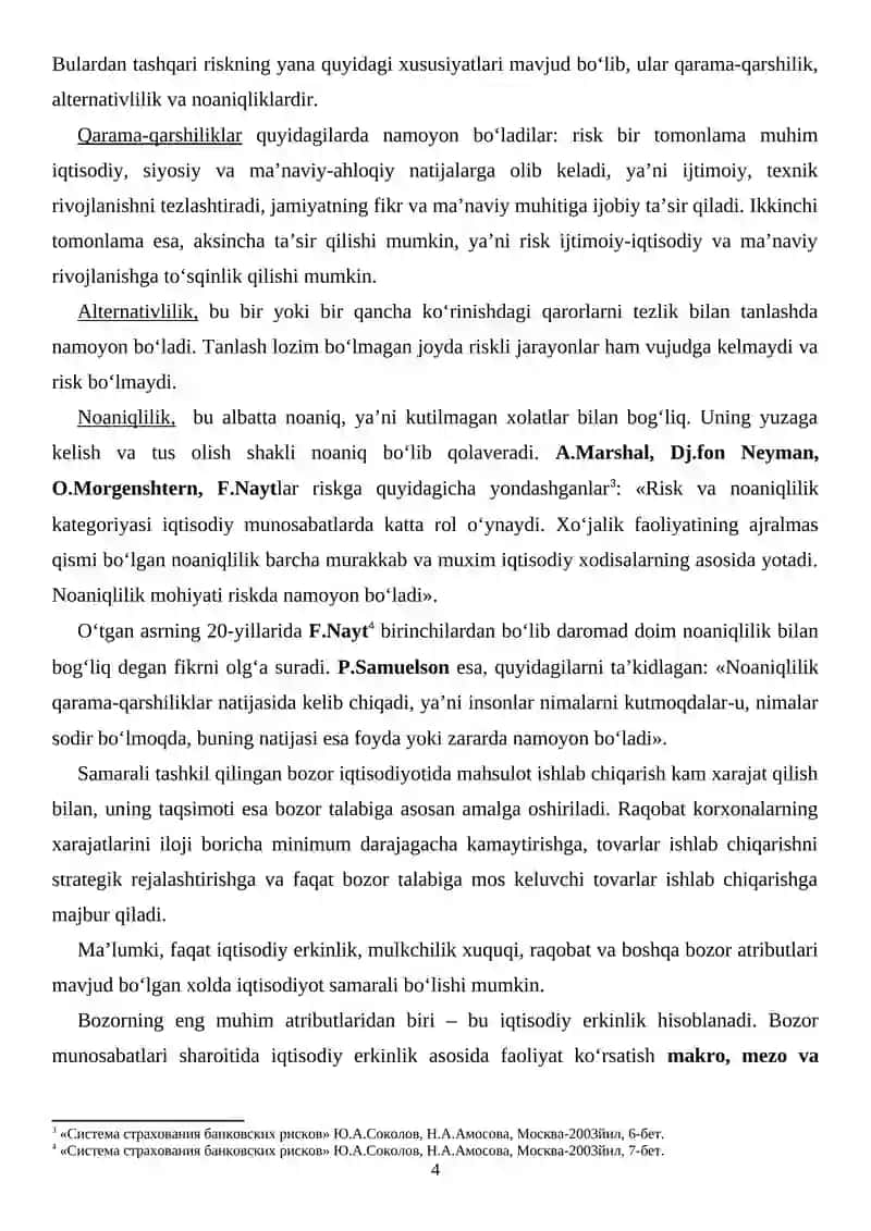 “BANK RISKLARI” FANINING PREDMETI, VAZIFALARI VA BANKLAR FAOLIYATIDA RISKLAR 4