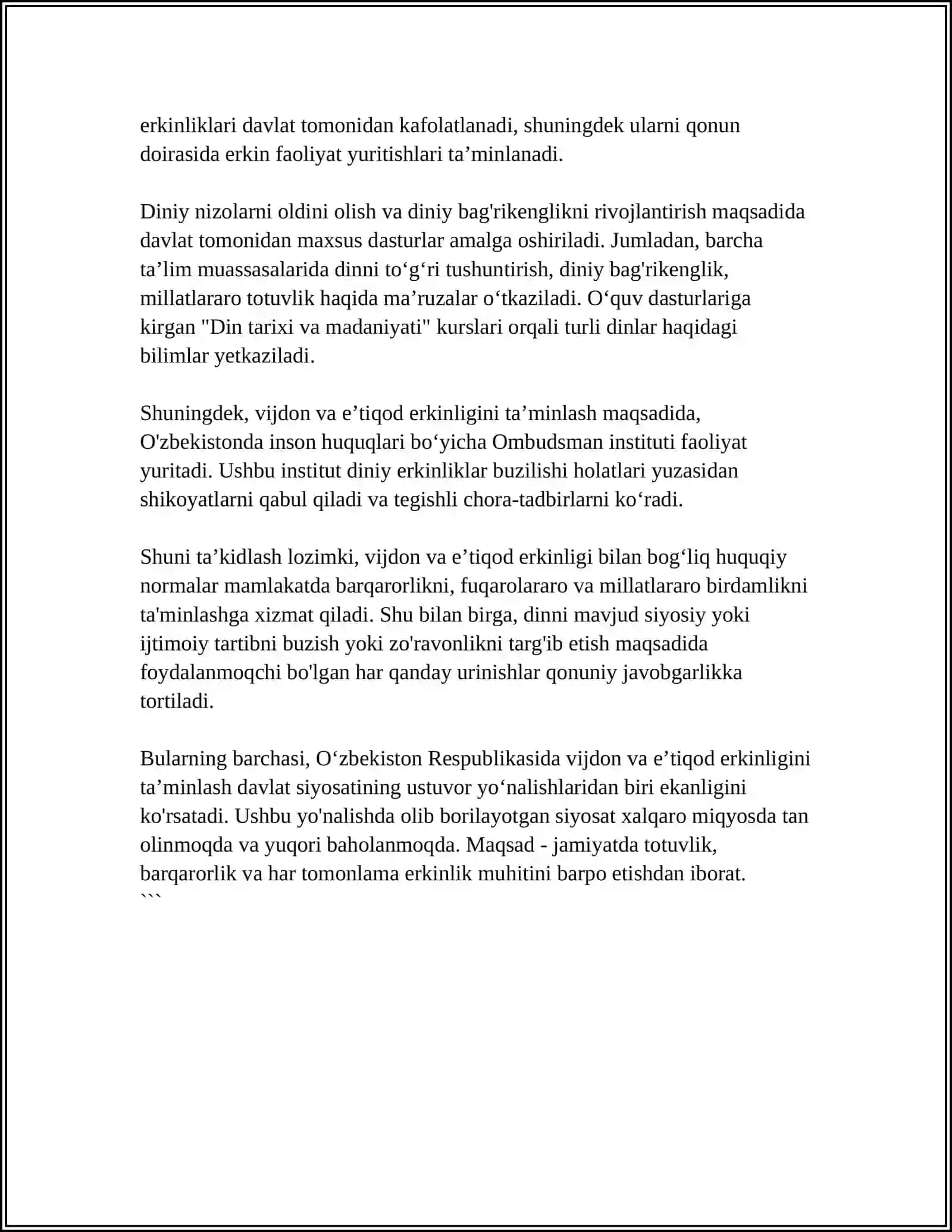 VIJDON VA E’TIQOD ERKINLIGINING TA’RIFI 4