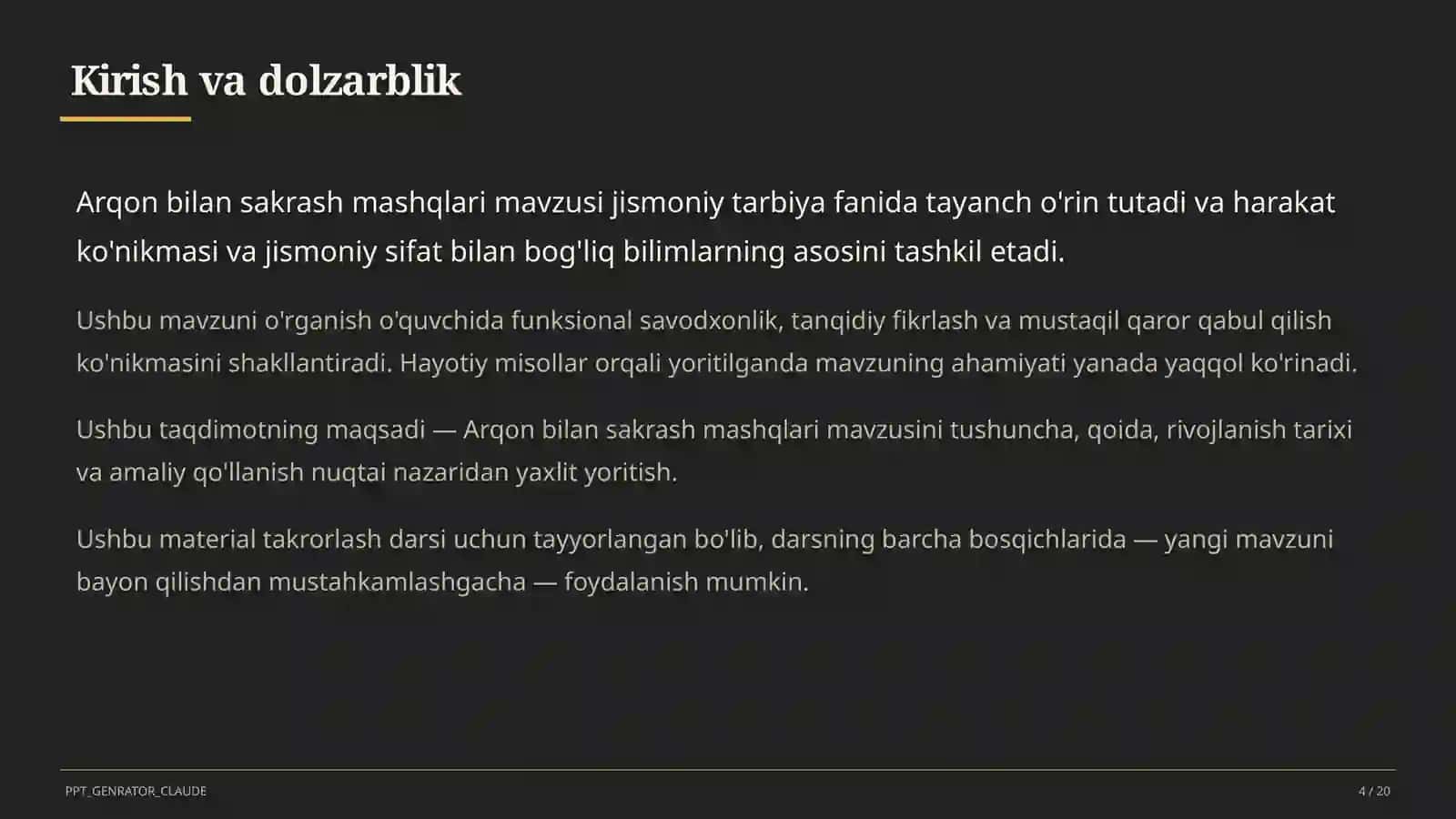 Arqon bilan sakrash mashqlari (3-sinf) 4