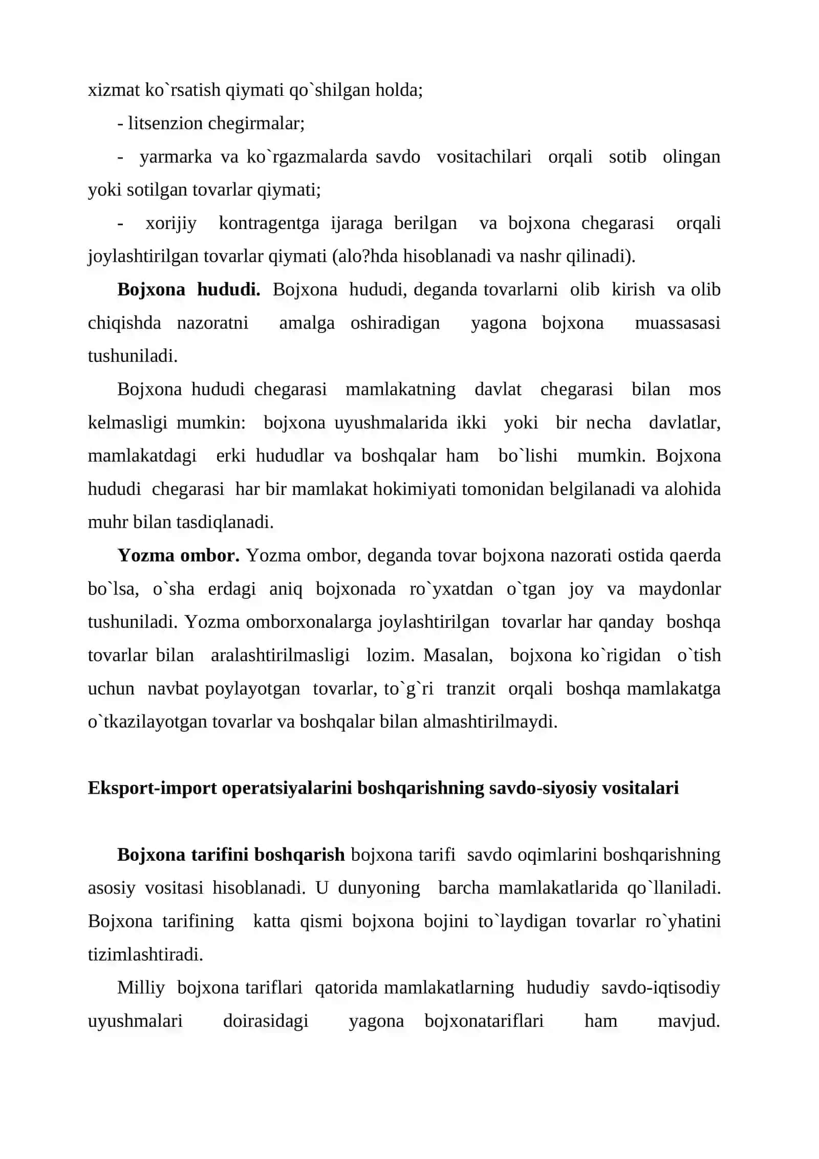 Eksport-import opеratsiyalari: mazmuni, boshqarilishi va statistik hisobi 4