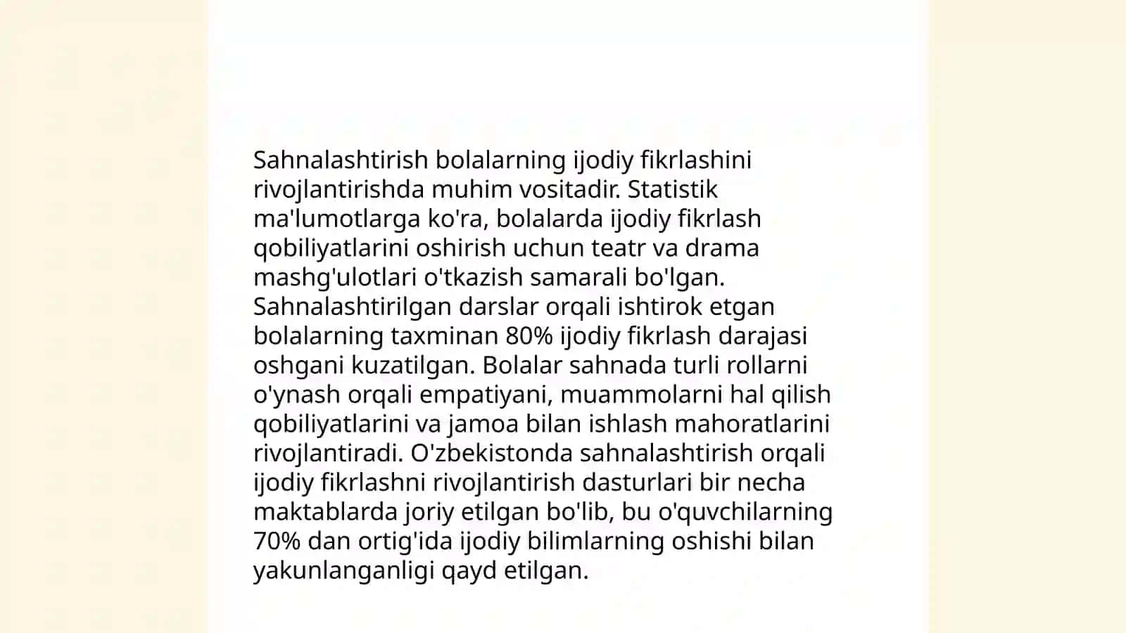 Sahnalashtirish faoliyati vositasida bolalarda ijodiy qobiliyatlarini rivojlantirish 4