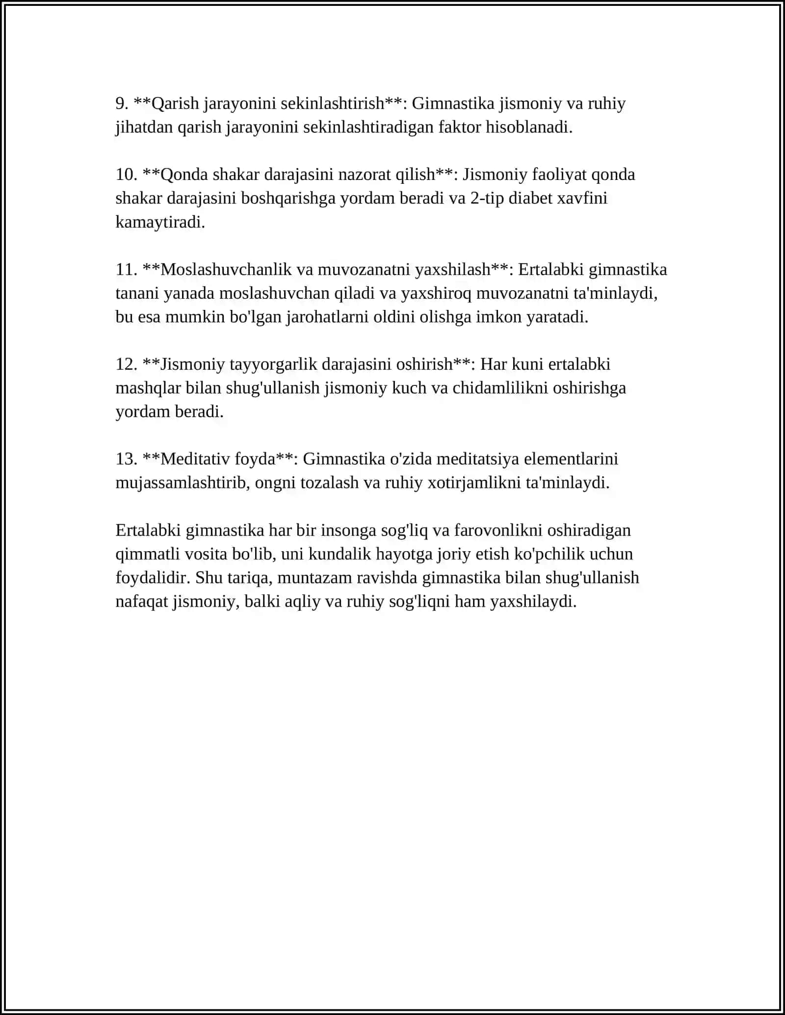 ERTALABKI GEGINIK GIMNASTIKA MAJMUASINI O'ZLASHTIRISH 4
