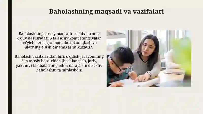 Tarbiya fanini oqitishda oquvchilarning bilim,konikma va malakalarini tashxis etish 4