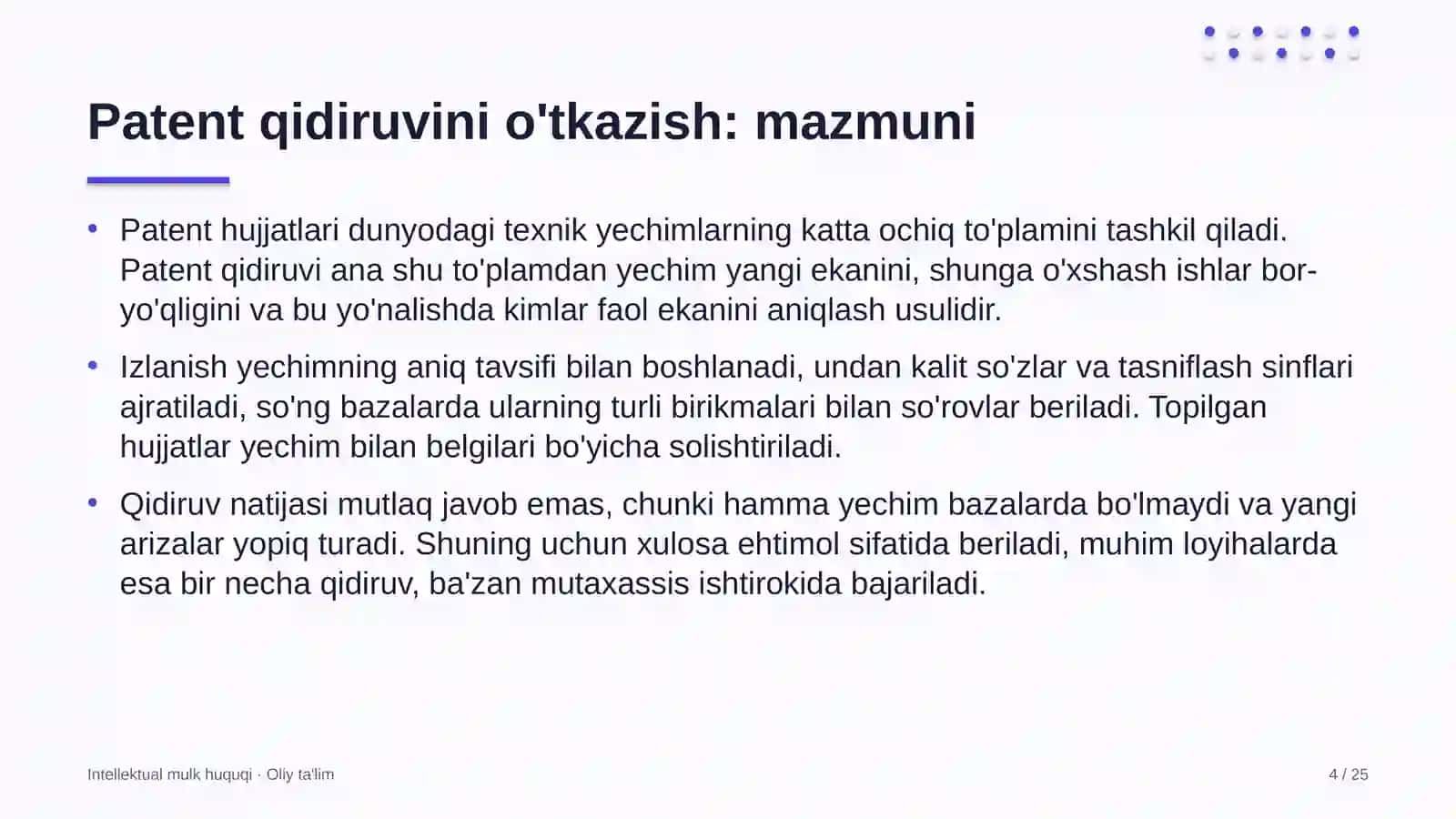 xalqaro turizmda patent qidiruvini o'tkazish 7138 4