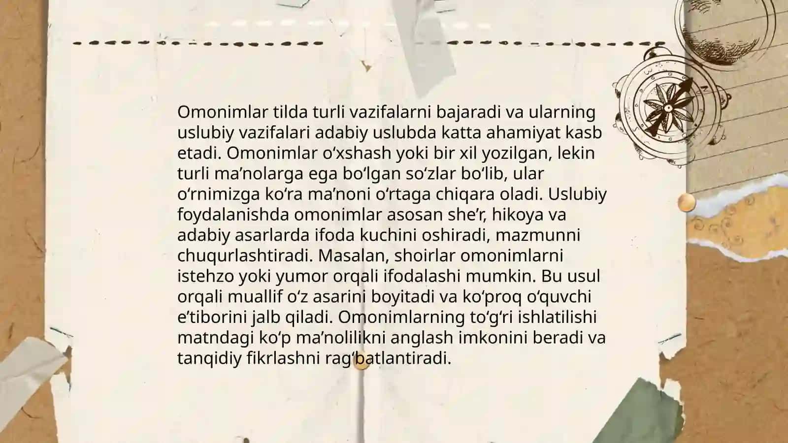 Sinonim, omonim, antonim va paronimlarning uslubiy vazifalari 4