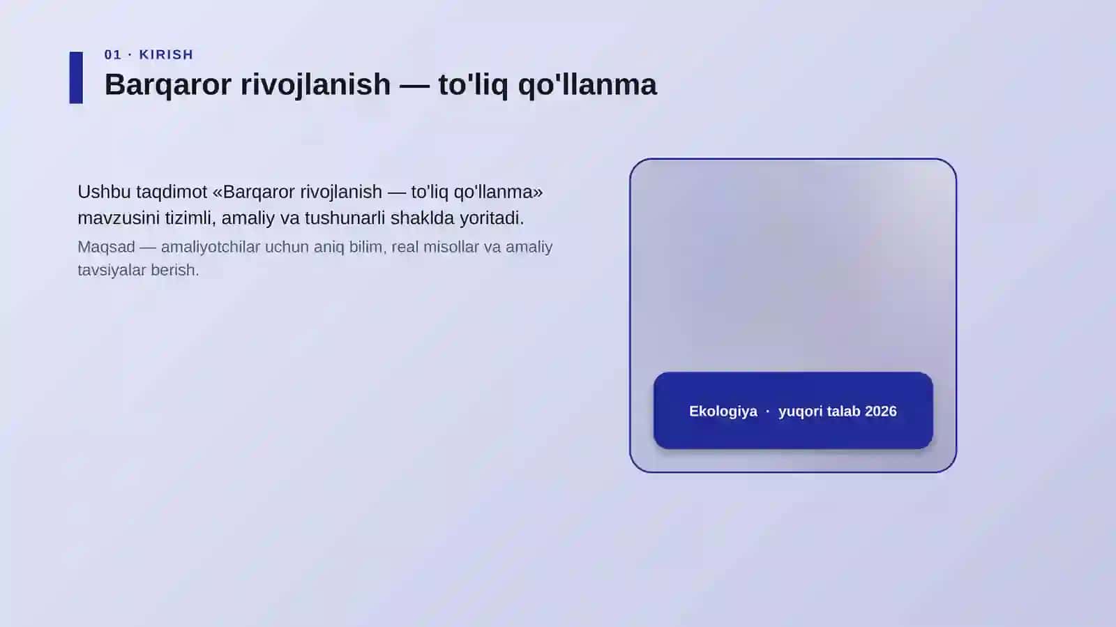 Barqaror rivojlanish — to'liq qo'llanma 4