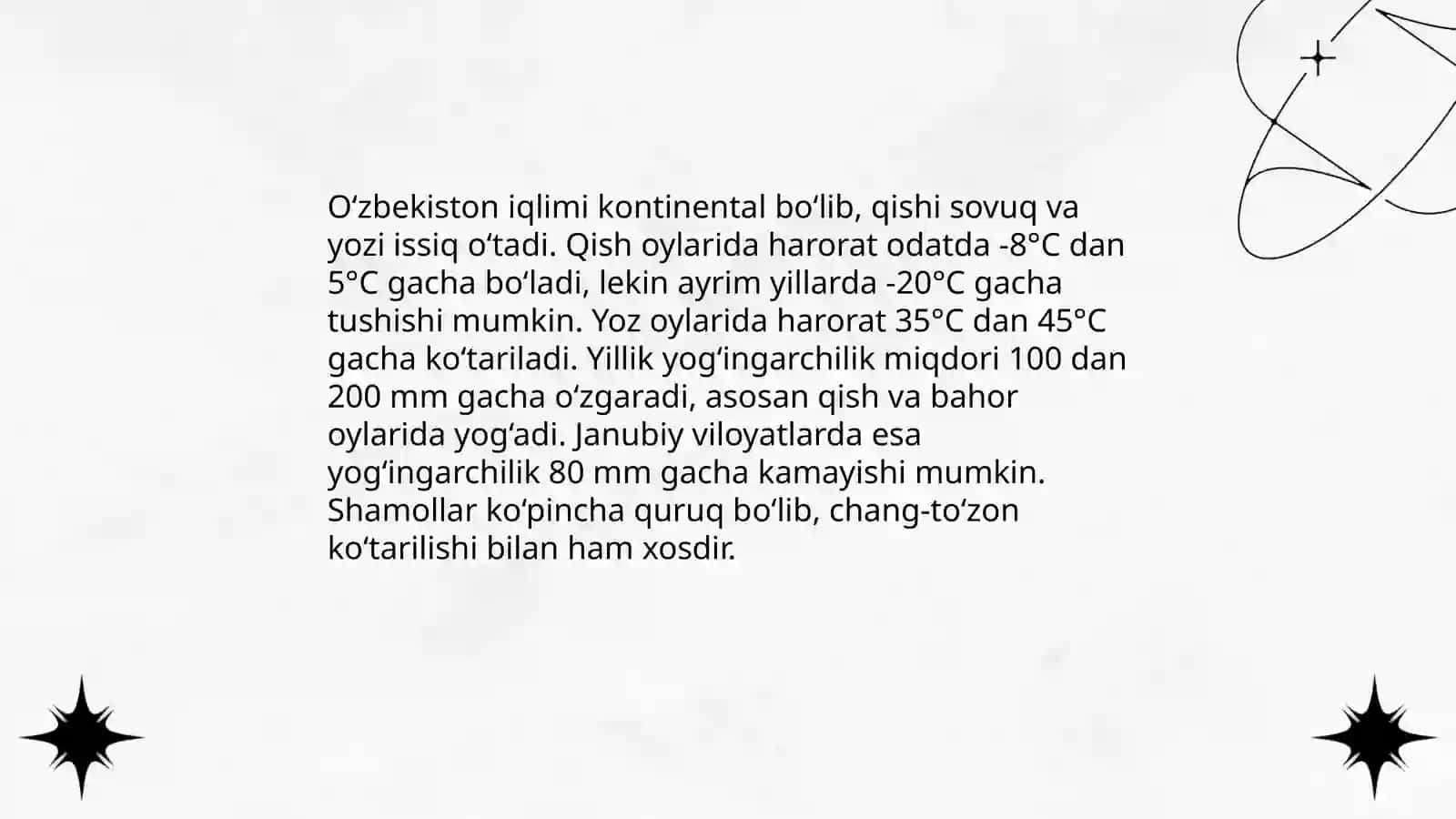 O'zbekistonning tabiiy sharoiti va foydali qazilmalari 4