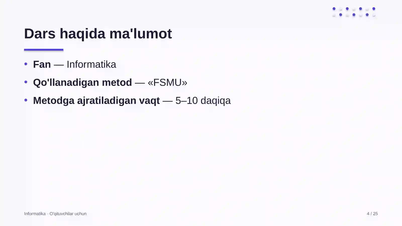 informatika darslarida fsmu metodidan foydalanish 2529 4