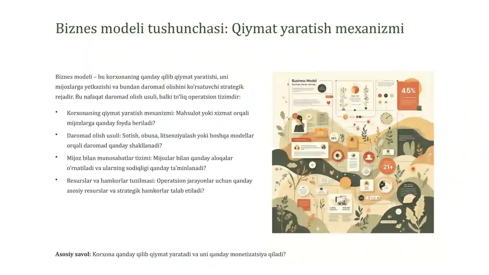 BIZNES FAOLIYATI MODELLARI.  DAVLATNING UMUMIQTISODIY SIYOSATINING ENG MUHIM ELEMENTI, UNING AXAMIYATI VA MAQSADLARI 4