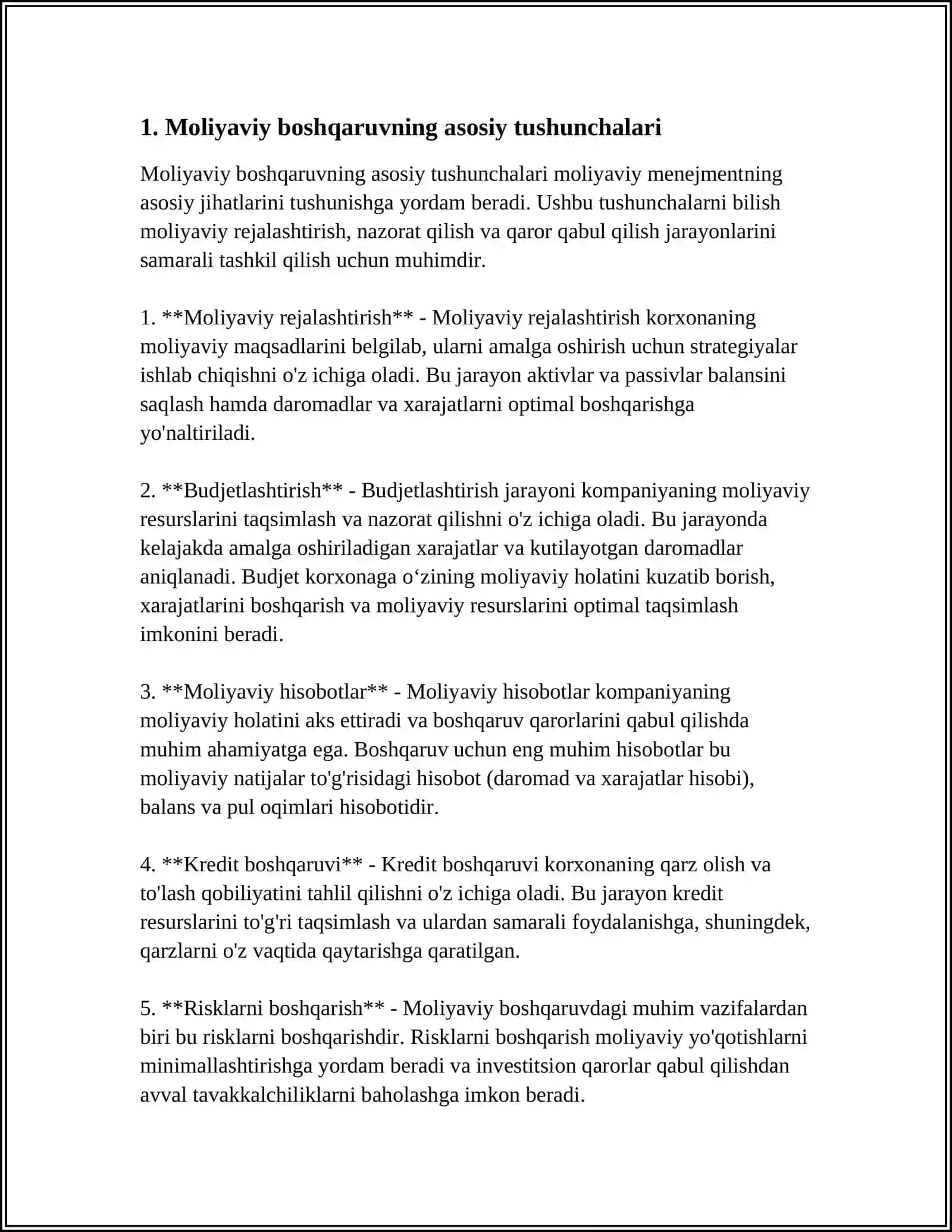 Moliyaviy va boshqaruv hisoblarining o'zaro bog'liqligi 4