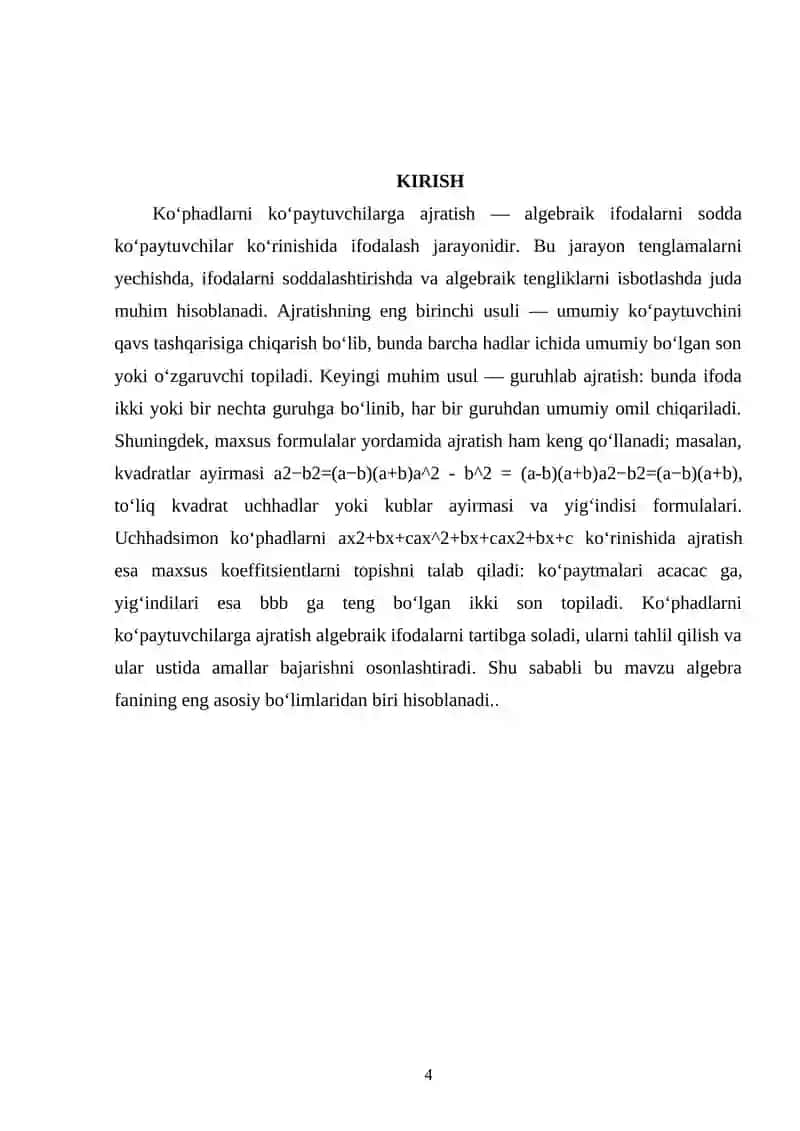 OCHIQ DARS MATEMATIKA 4
