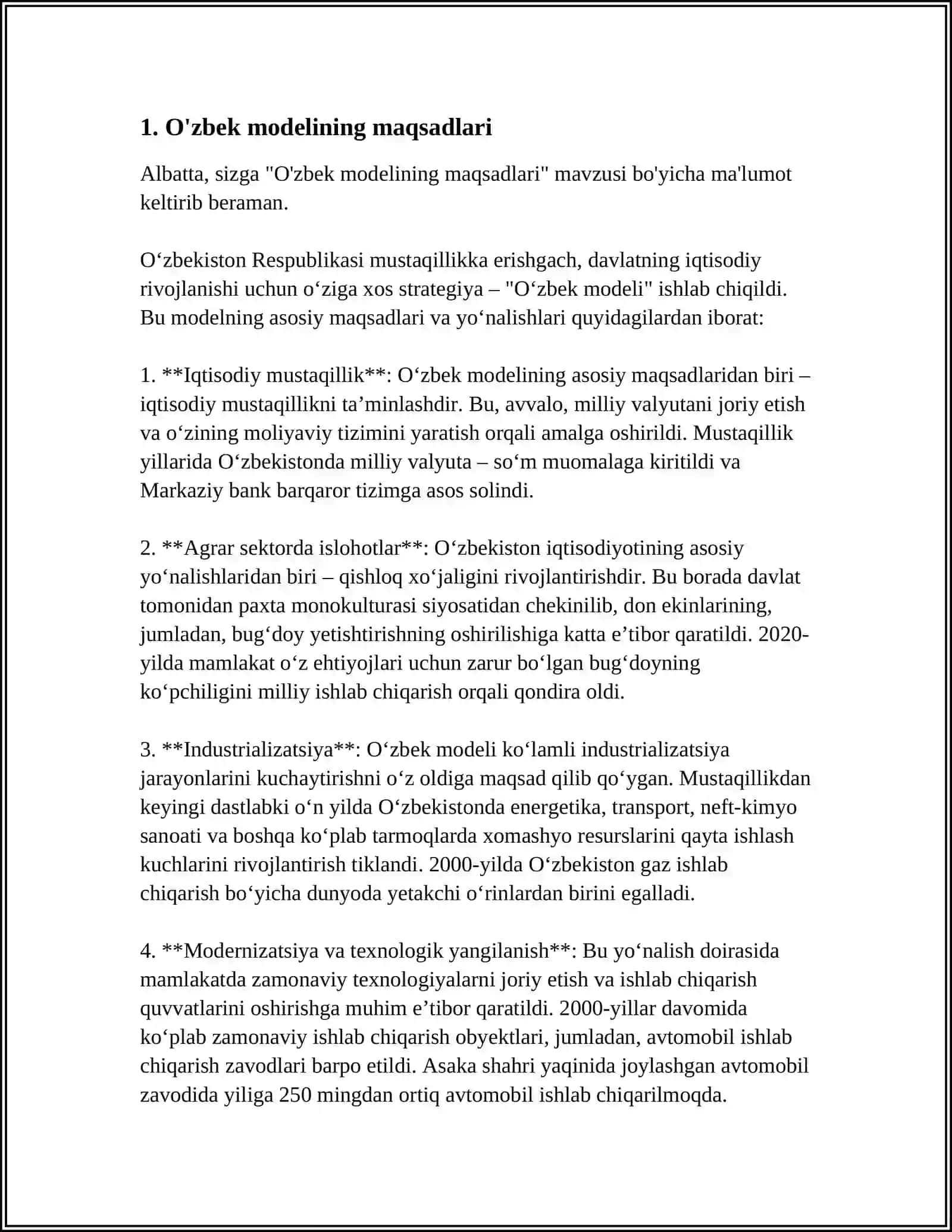 RIVOJLANISHNING,,OʻZBEK MODELI"VA UNING XUSUSIYATLARI 4