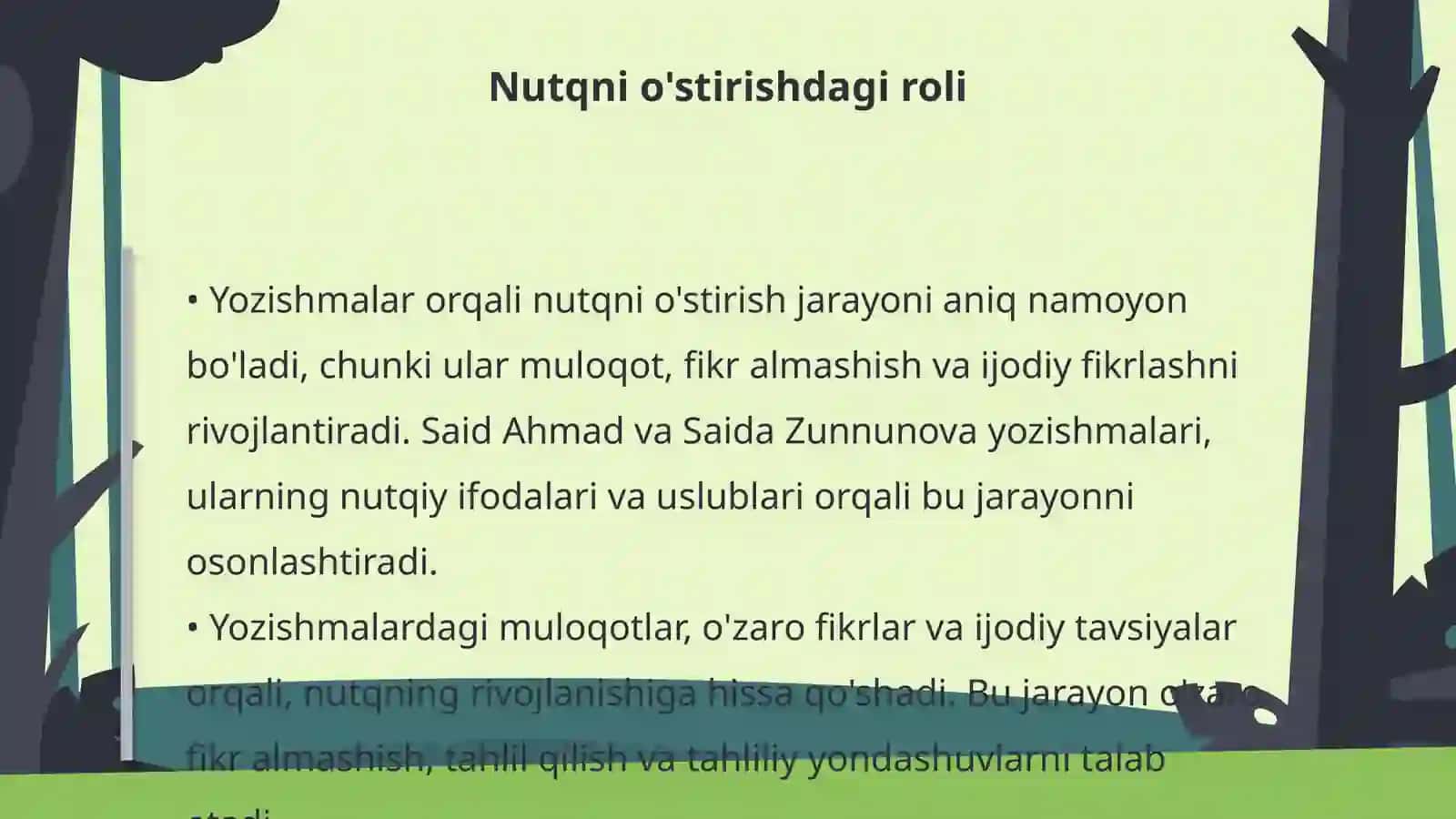 Said Ahmad va Saida Zunnunova yozishmalari misolida nutqni o'stirish masalalari 4