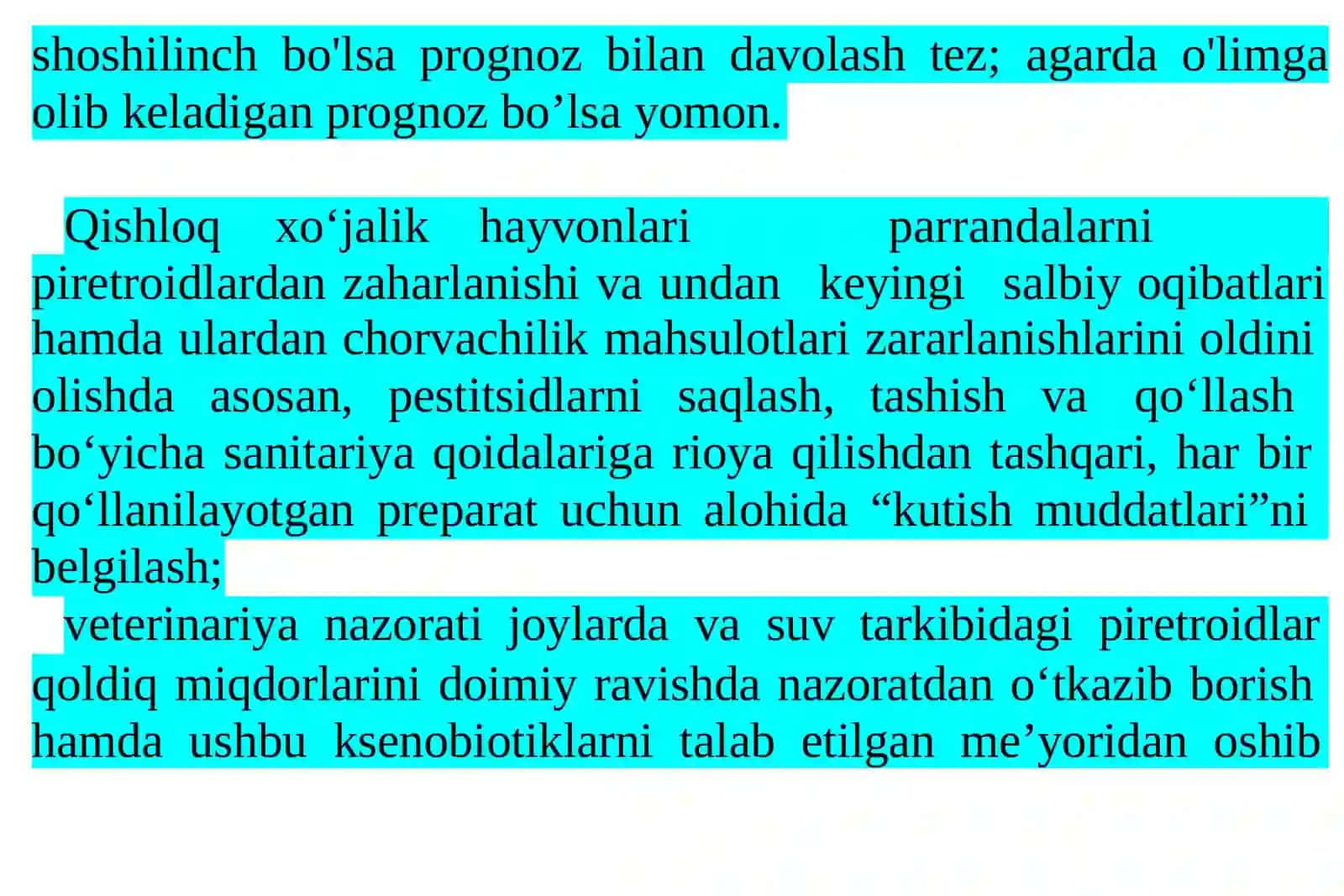 Dars maqsadi: Talabalar zaharlangan hayvonlarni tekshirish 4
