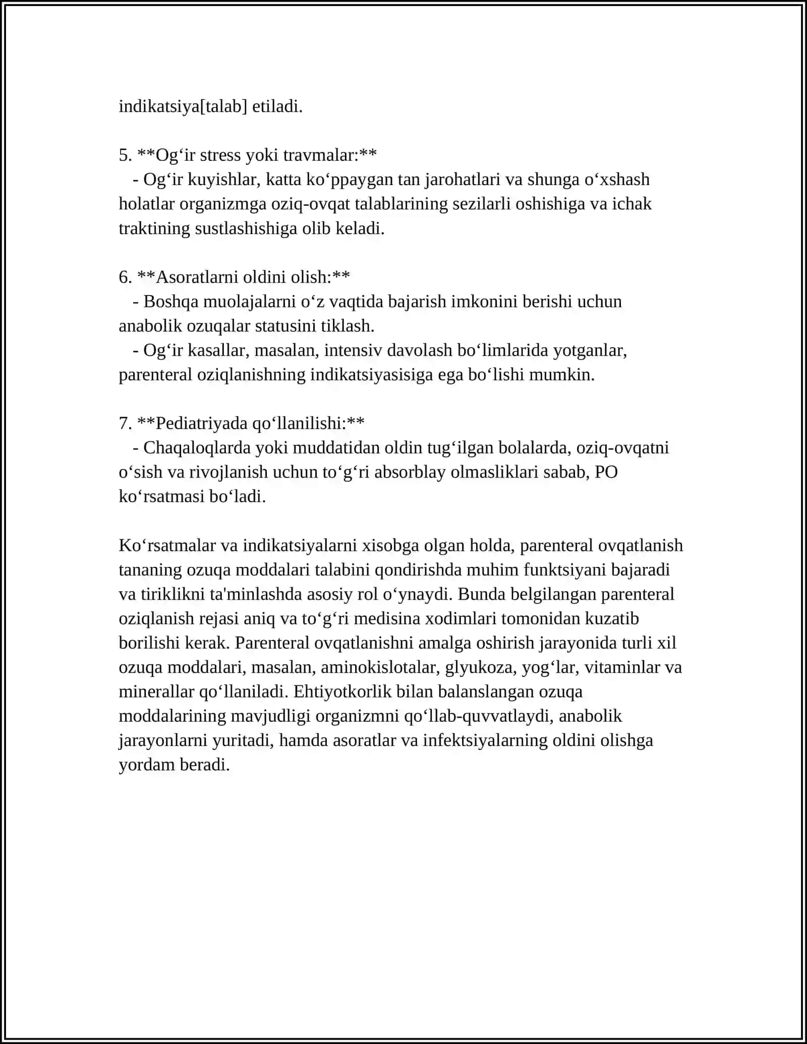 PARENTERAL OVQATLANISH VA UNI KLINIK AHAMIYATI 4