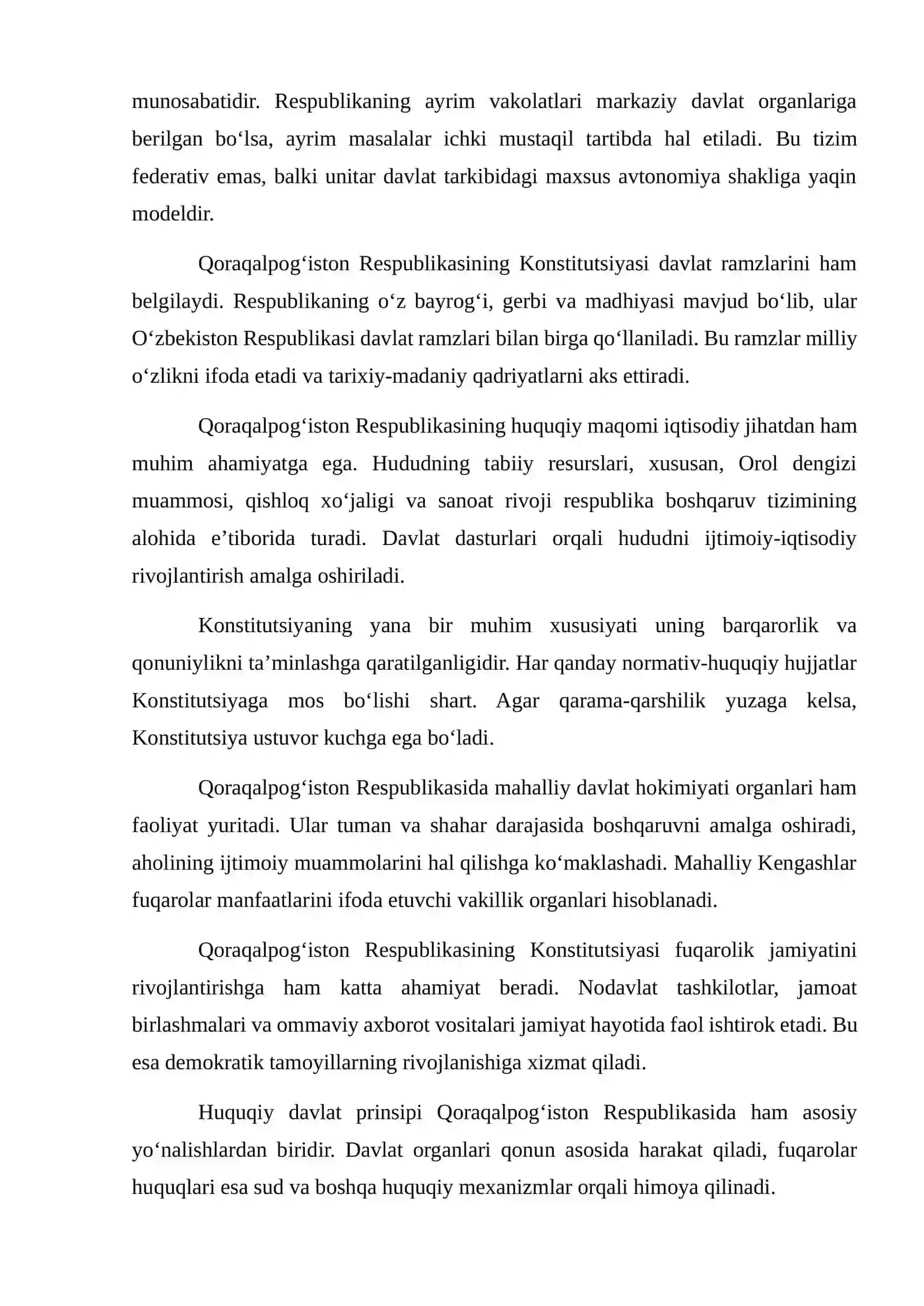 Qoraqalpogʻiston Respublikasi Konstitutsiyasi va davlat tuzilishi 4