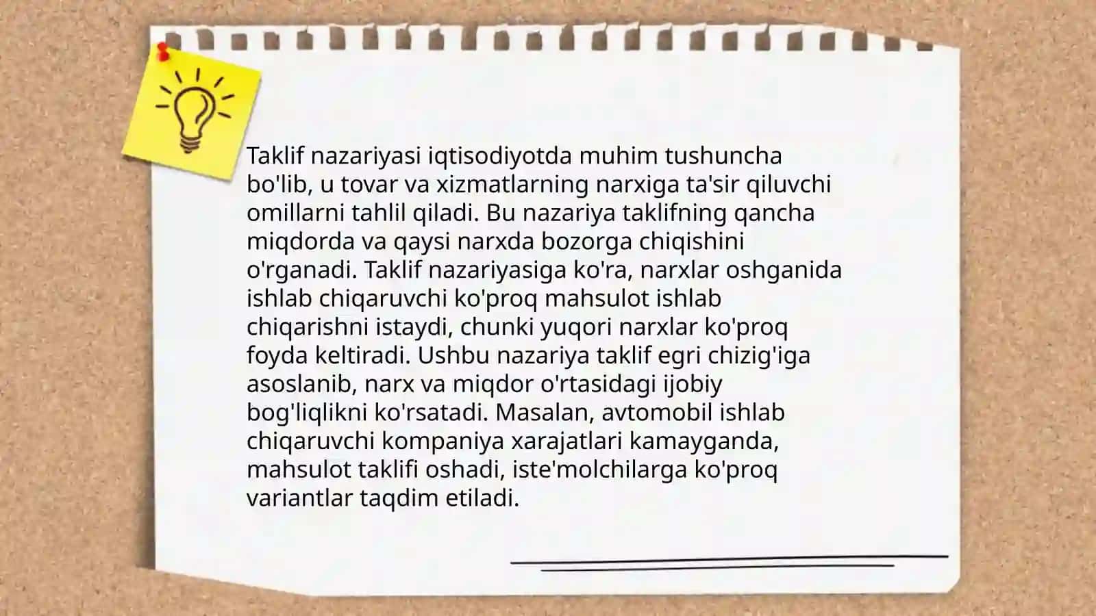 Talab va taklif nazarivasi. Bozor muvozanati 4