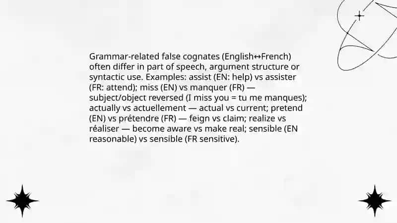 False friends between English and [insert native language] 4