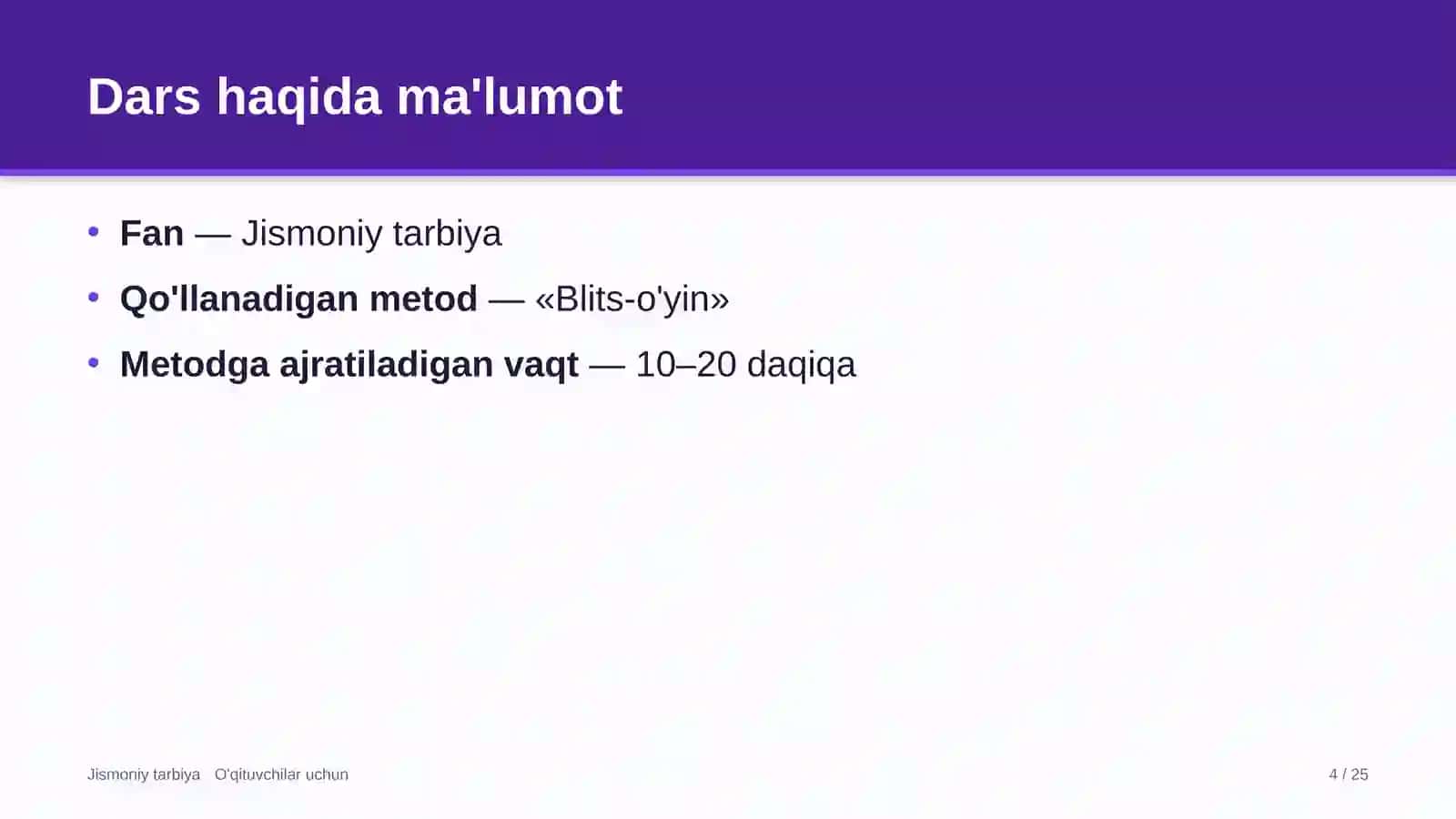 jismoniy tarbiya darslarida blits o'yin metodidan foydalanish 9375 4