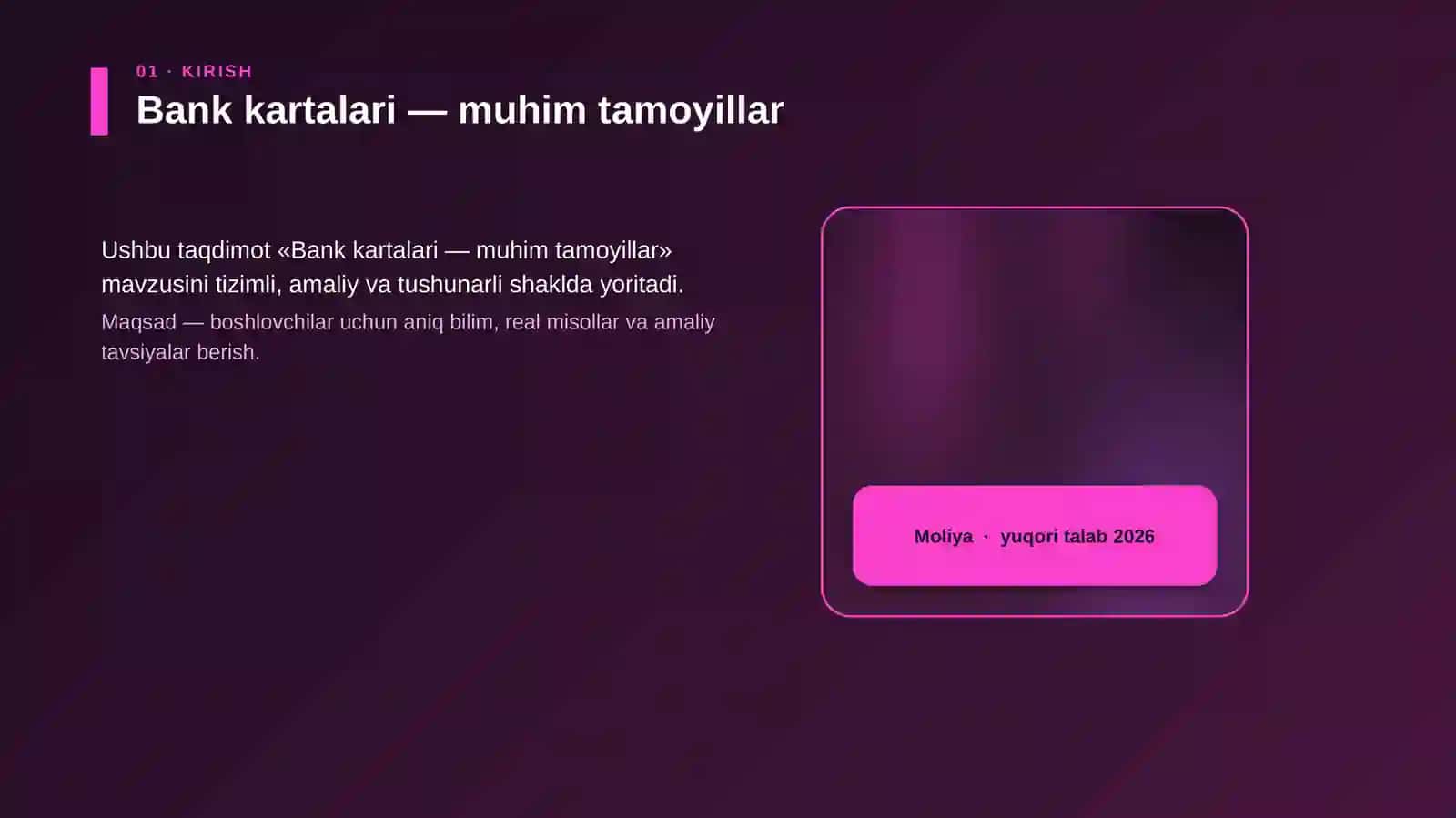 Bank kartalari — muhim tamoyillar 4