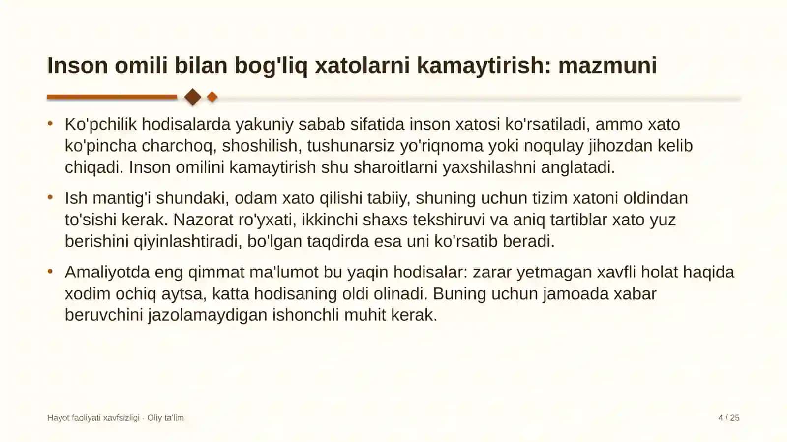 Folklor jamoalarida inson omili bilan bog'liq xatolarni kamaytirish 4