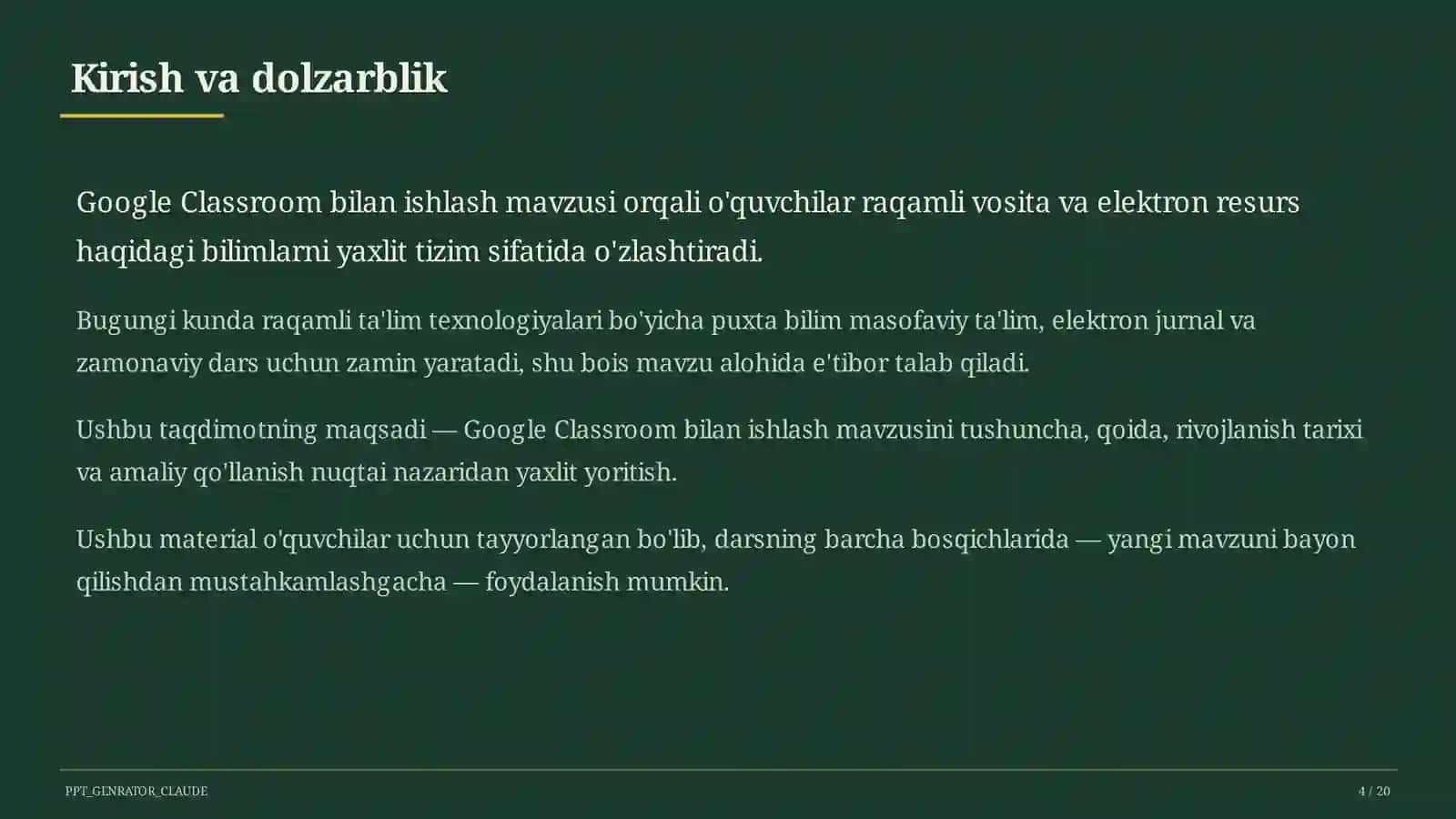 Google Classroom bilan ishlash 4