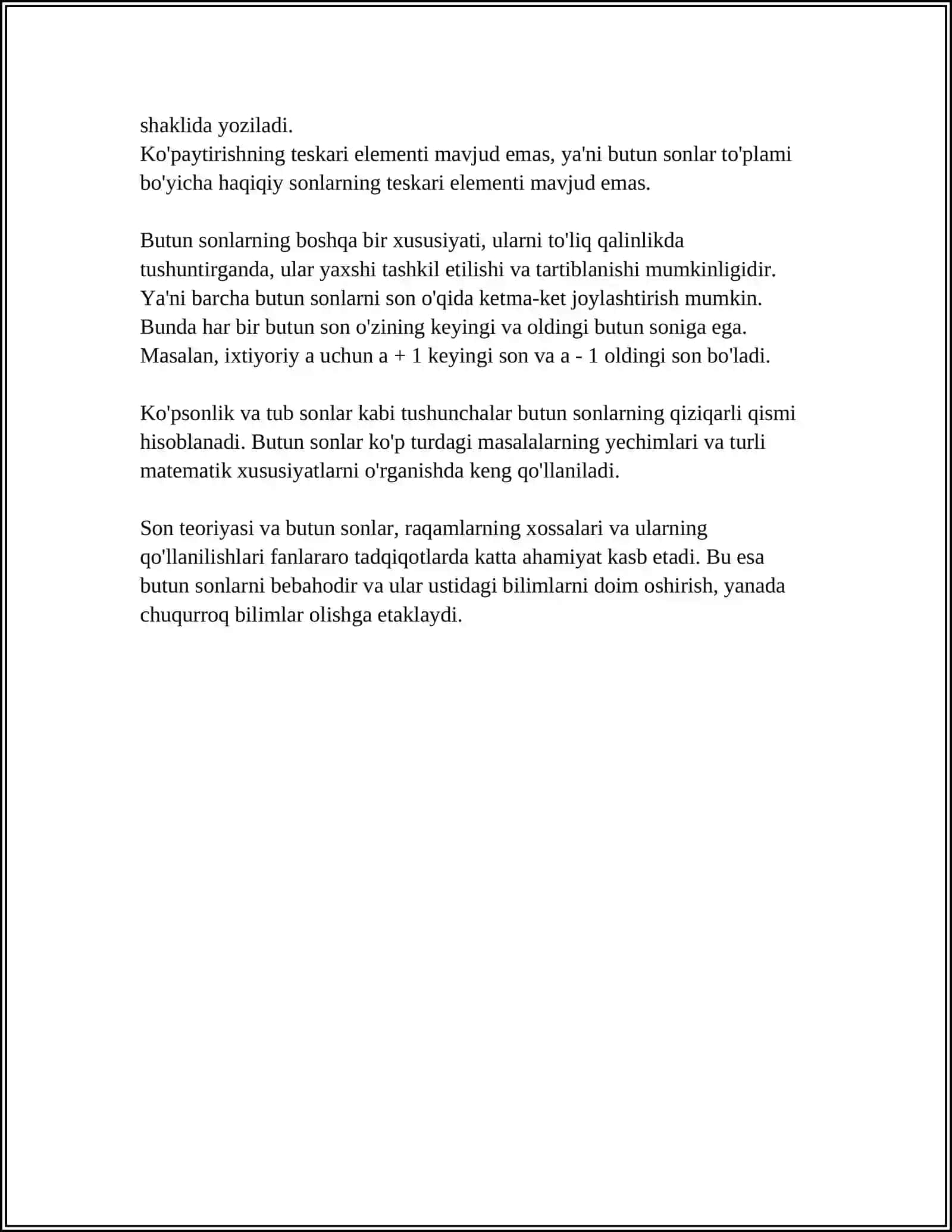 EGMA VA TIMSS XALQARO BAHOLASH DASTURIDA "MIQDOR"MAZMUN SOHASIGA OID TOPSHIRIQLAR 4
