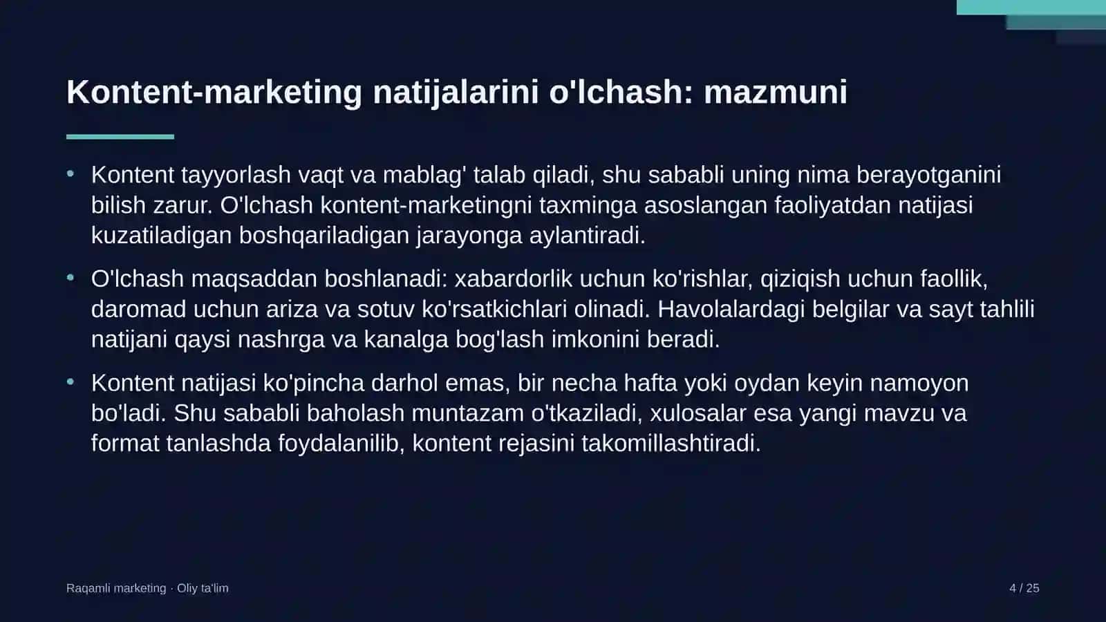[Prezident maktablarida kontent-marketing natijalarini o'lchash] 4
