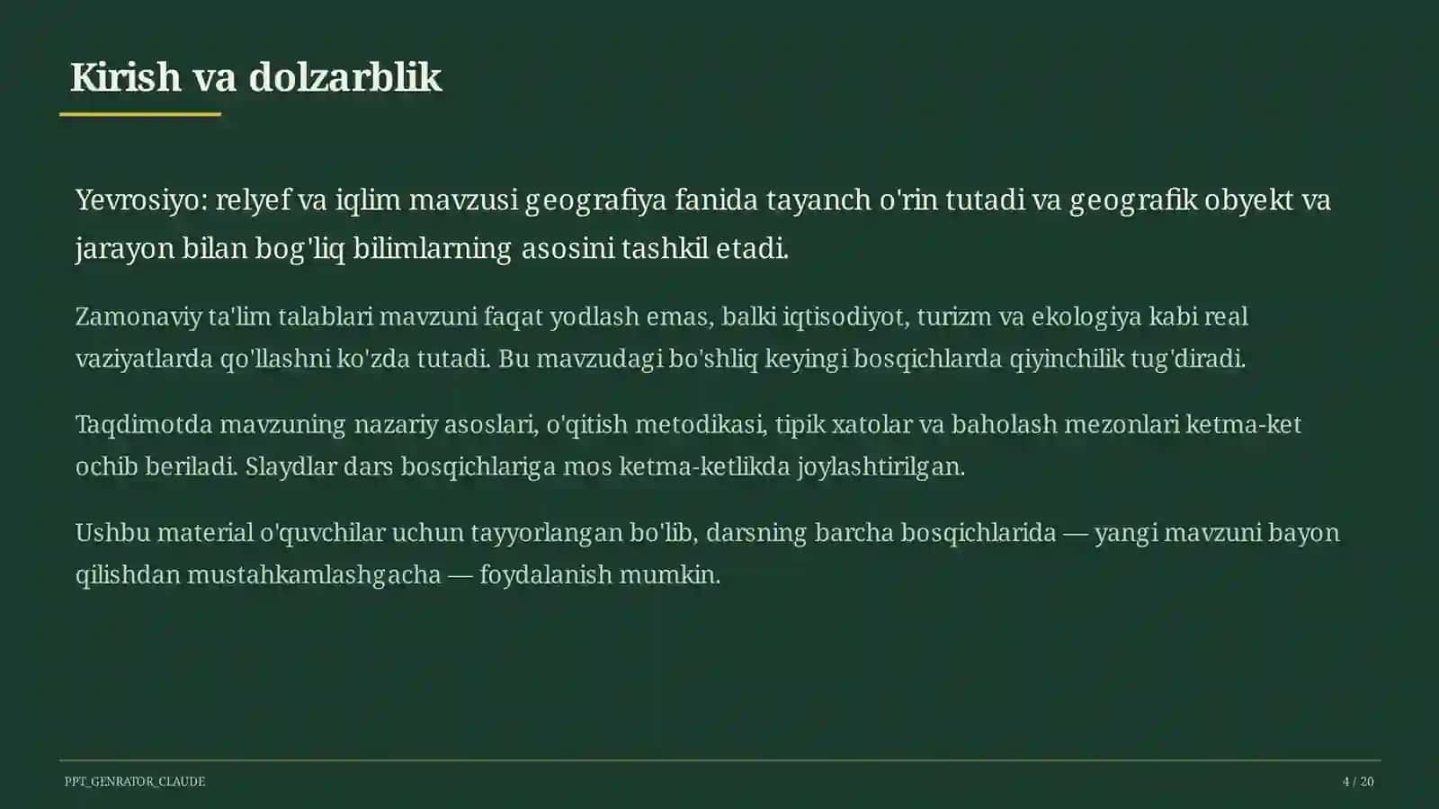 Yevrosiyo: relyef va iqlim (7-sinf) 4