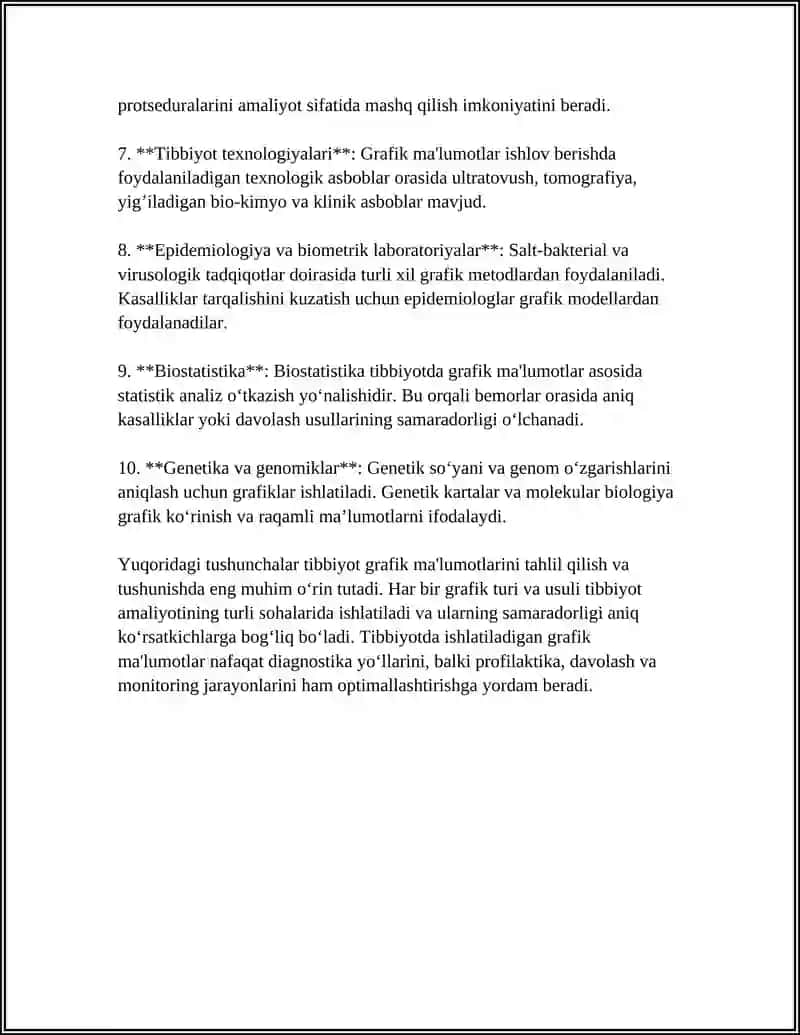 TIBBIYOT GRAFIK MALIMOTLAR USTIDA ISHLASH DASTURI TALIMOT 4