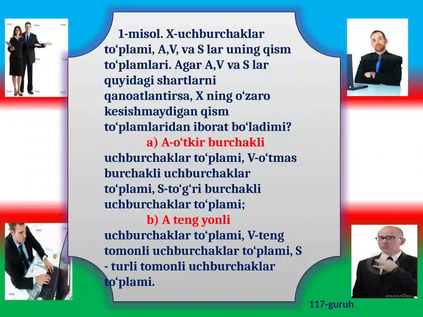TO’PLAMLARNI SINFLARGA AJRATISH 4