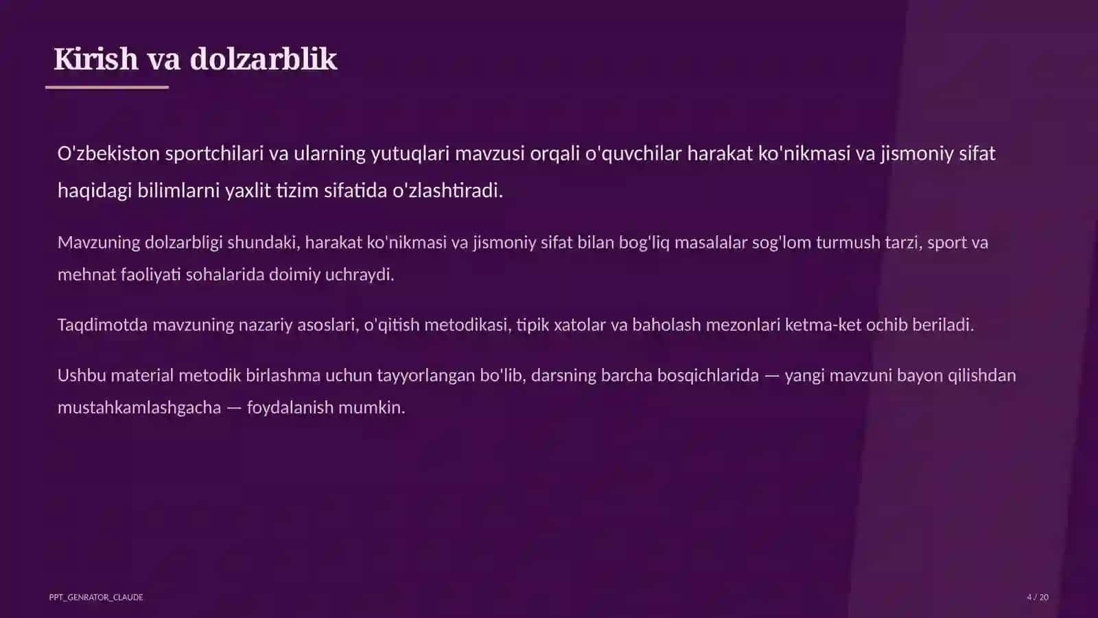 O'zbekiston sportchilari va ularning yutuqlari (11-sinf) 4