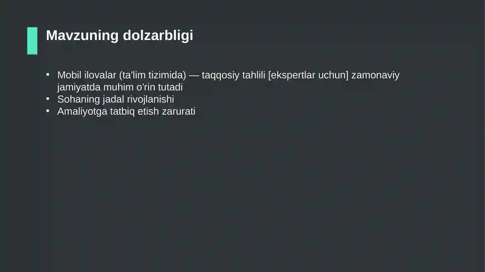 Mobil ilovalar (ta'lim tizimida) — taqqosiy tahlili [ekspertlar uchun] 4