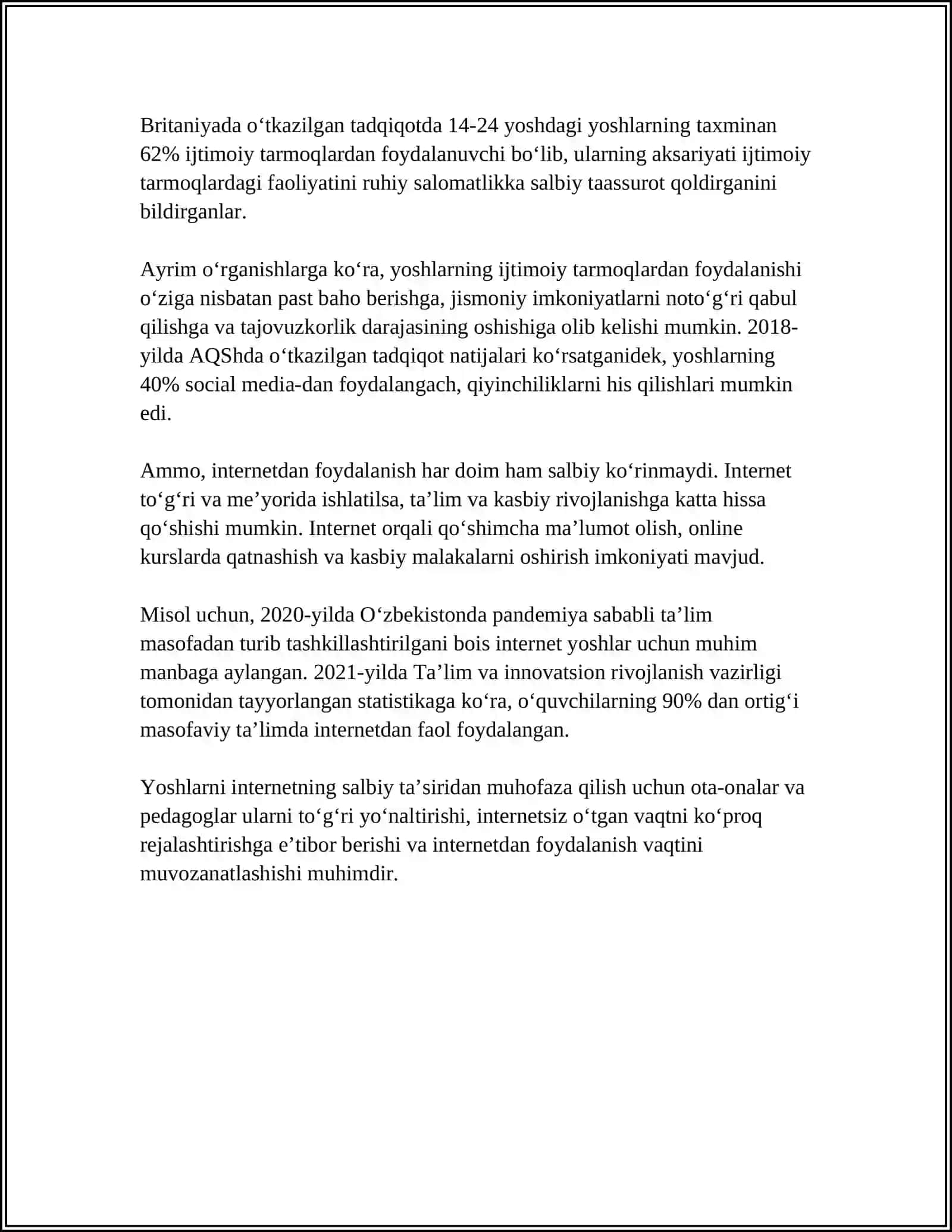 YOSHLAR O'RTASIDAGI OMMAVIY HODISALARNI IJTIMOIY-PEDAGOGIK QO'LLAB-QUVVATLASH 4