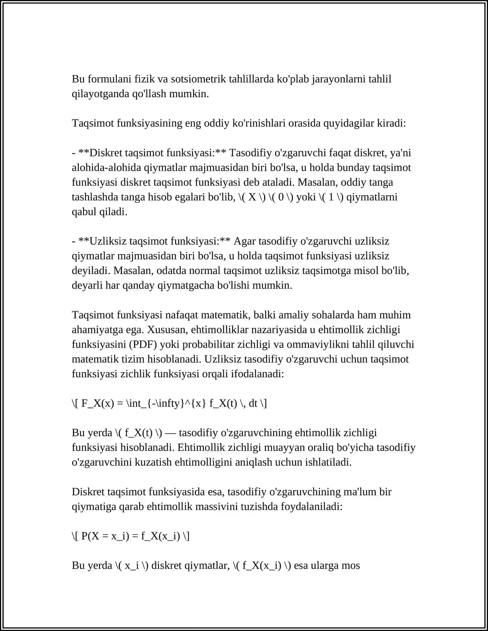 MUSTAQIL ISH Mavzu: TAQSIMOT FUNKSIYASI 4